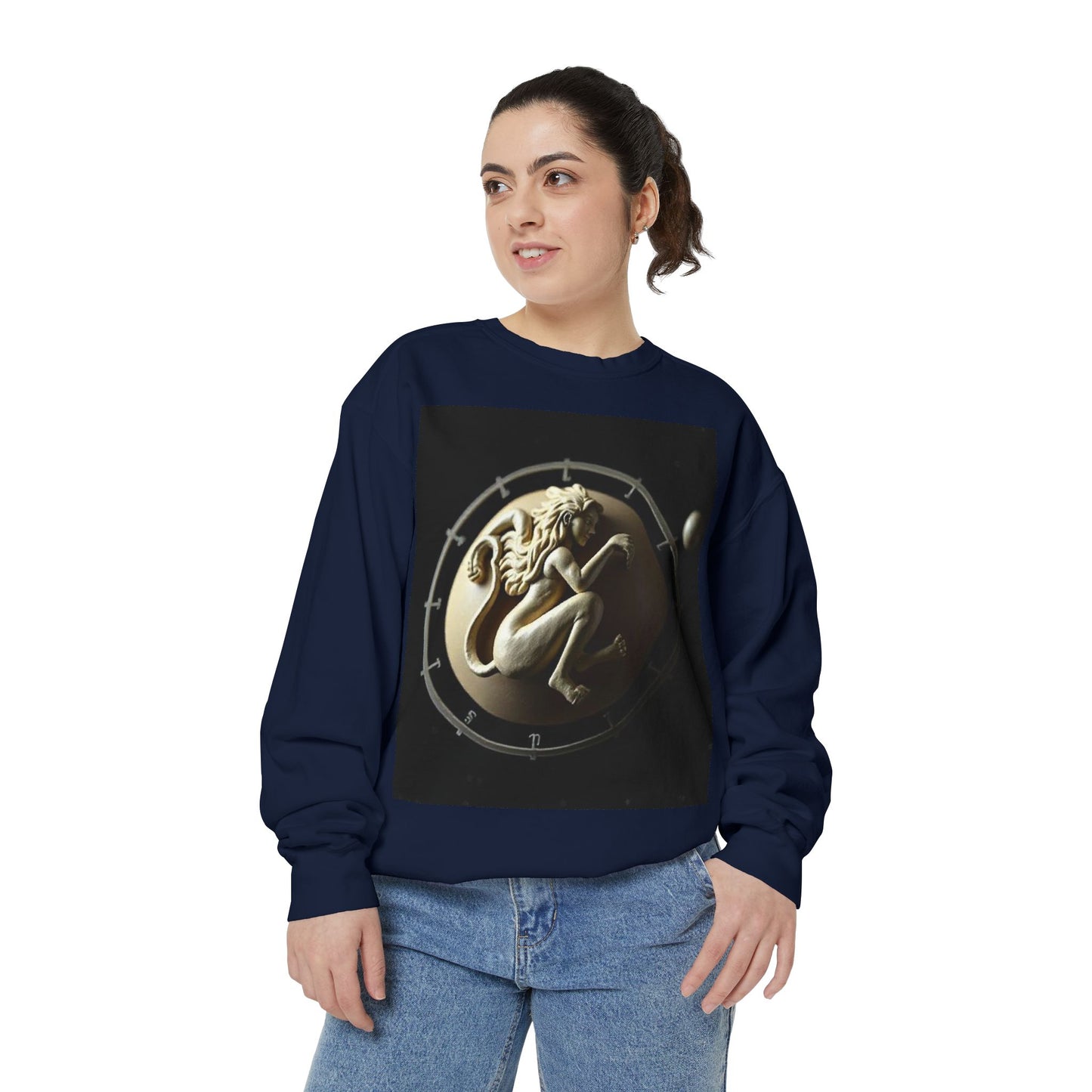 Garment-Dyed Sweatshirt, Unisex, Space Symbol Design, Virgo