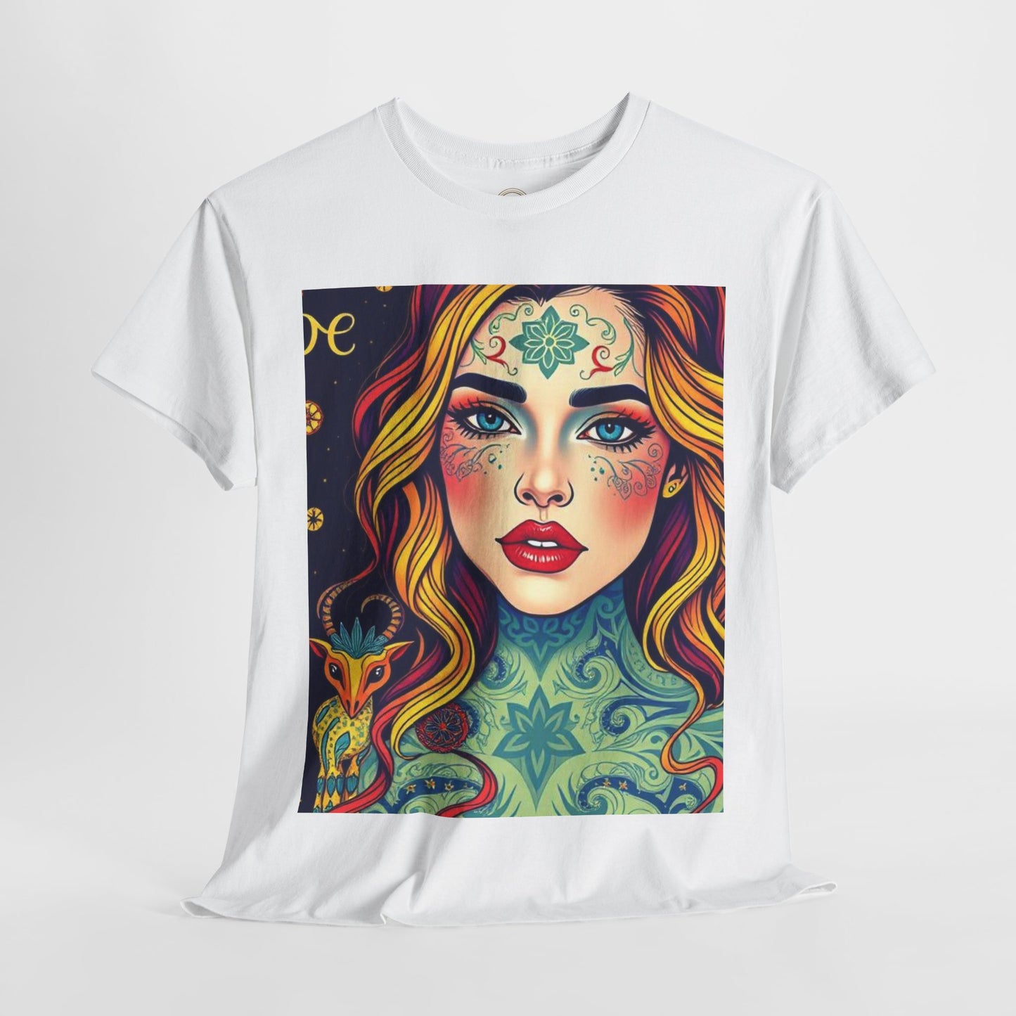 Unisex Heavy Cotton T-Shirt, Aquarius, Zodiac v2, Sexy Art