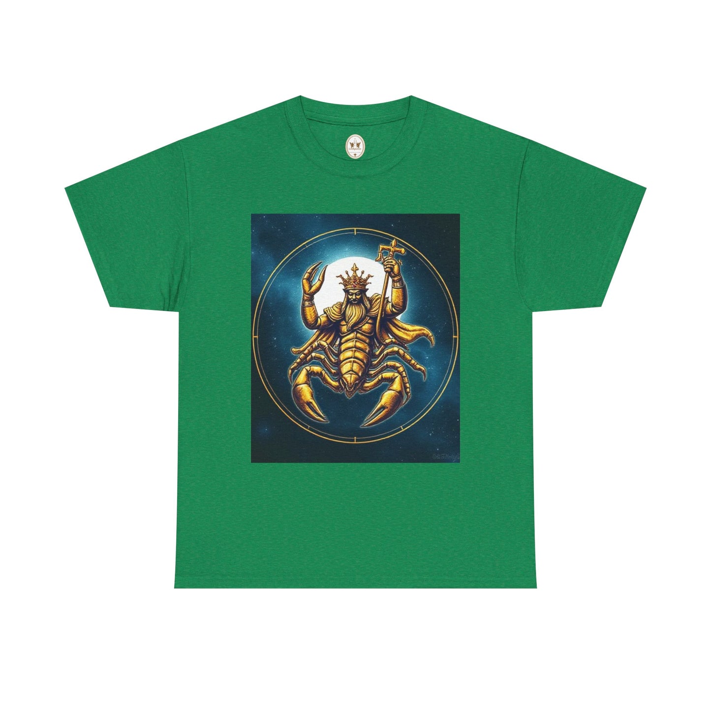 Unisex Heavy Cotton T-Shirt, Moon v1, Scorpio Zodiac Design