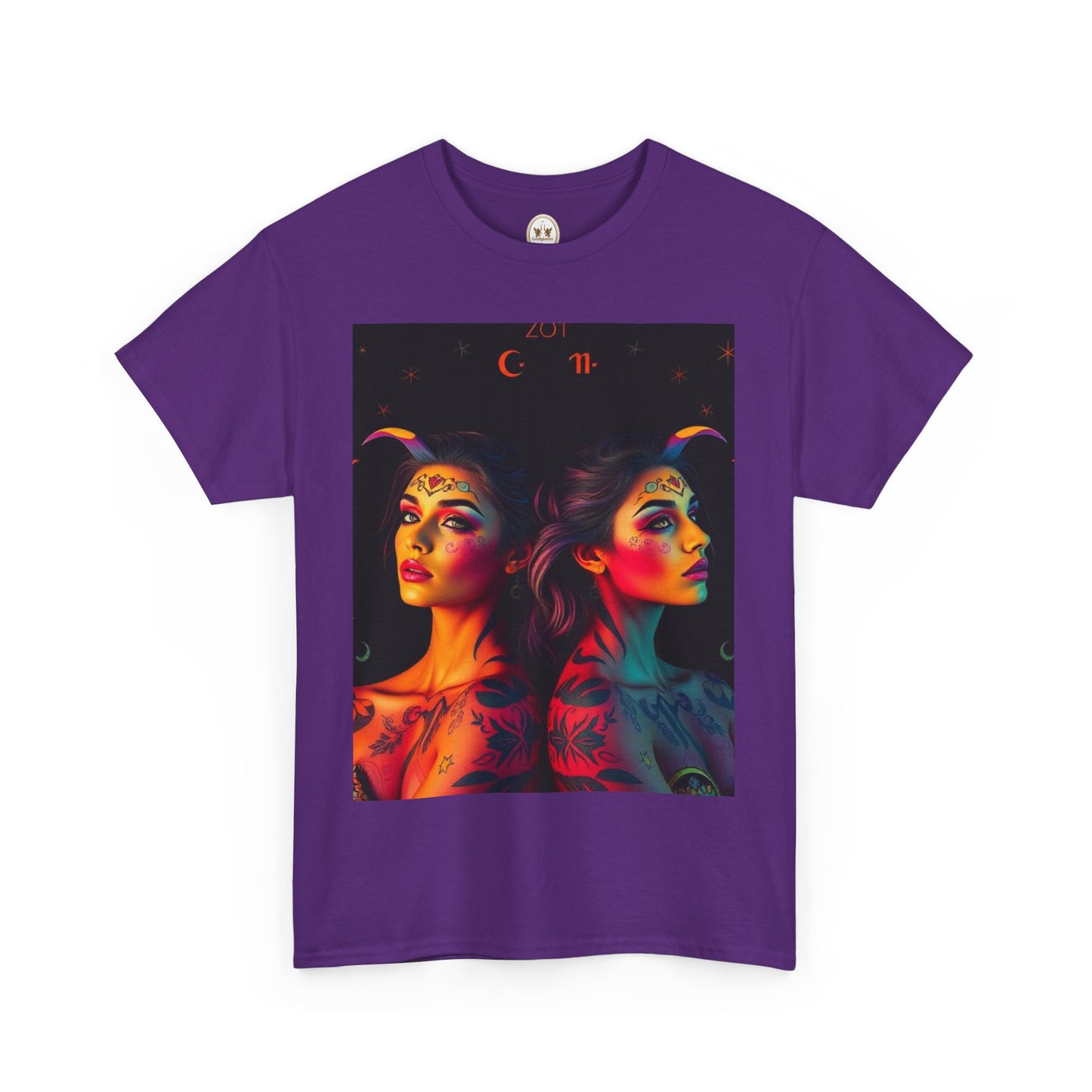 Unisex Heavy Cotton T-Shirt, Gemini, Zodiac, Sexy Art