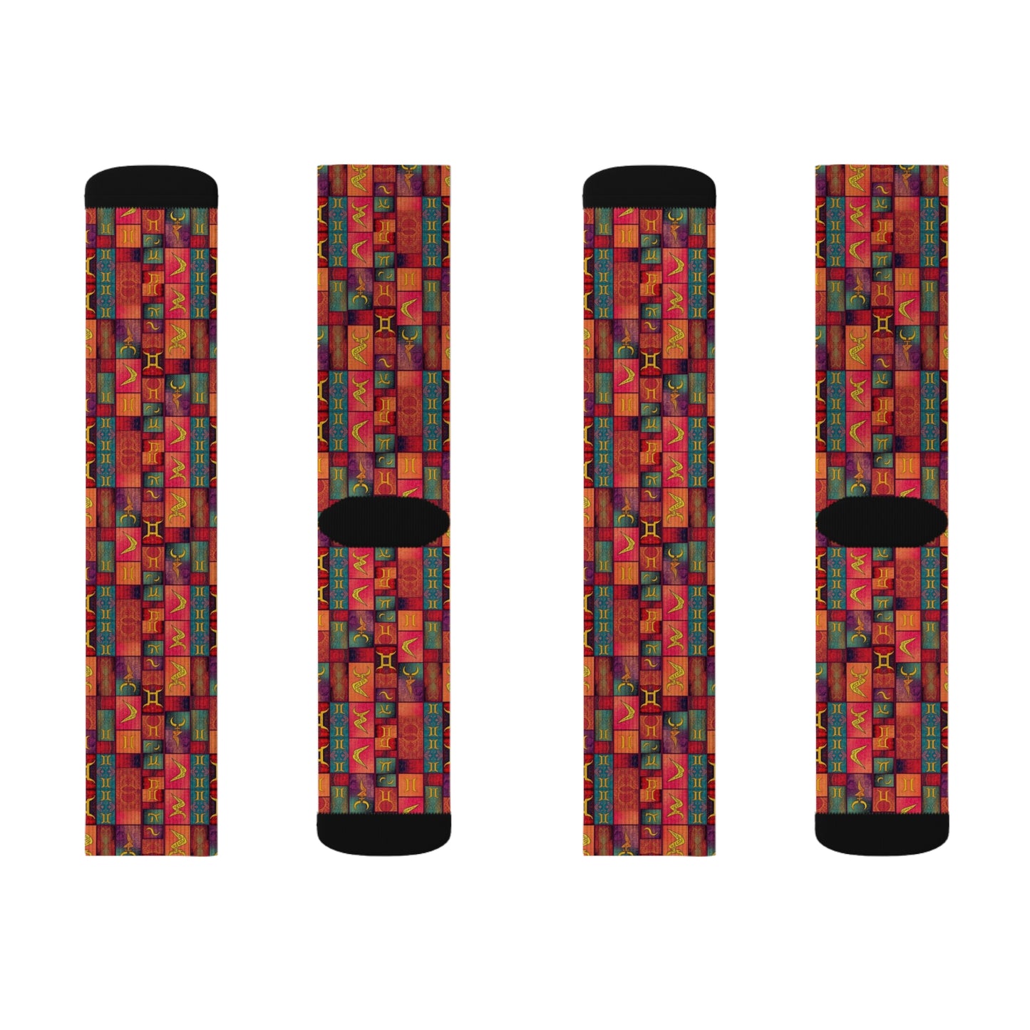Sublimation Socks, Gemini, Zodiac, Shapes Pattern
