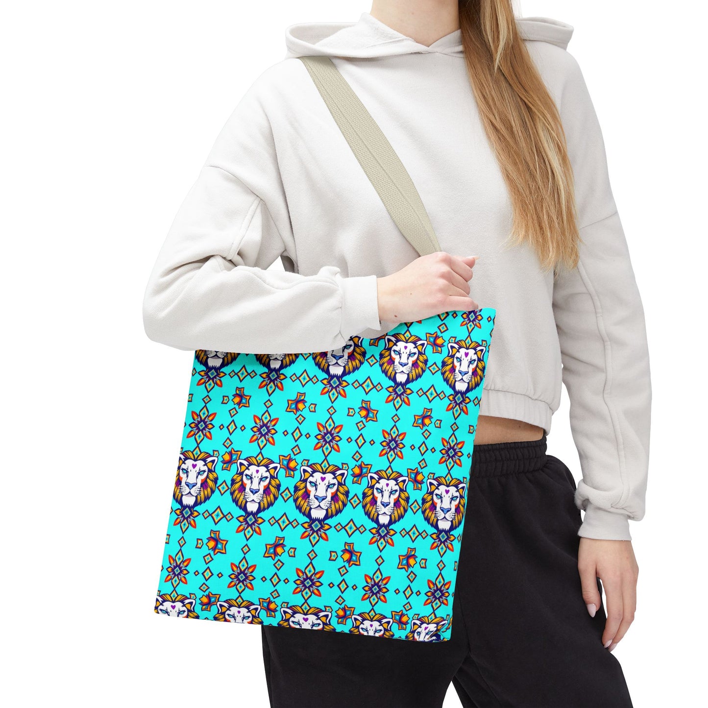 Tote Bag (AOP), Leo, Zodiac v1, Jewel Pattern