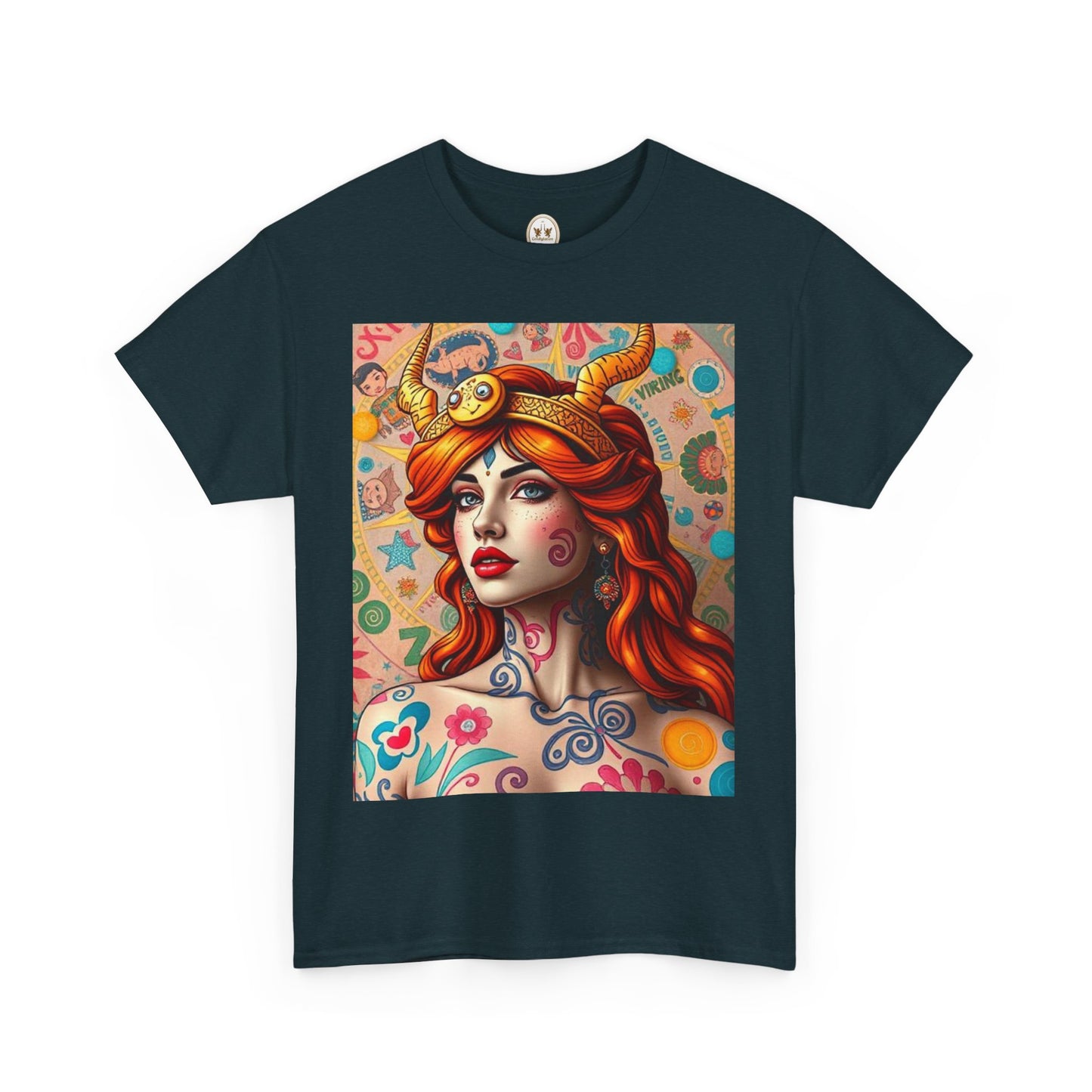 Unisex Heavy Cotton T-Shirt, Virgo, Zodiac v1, Sexy Art