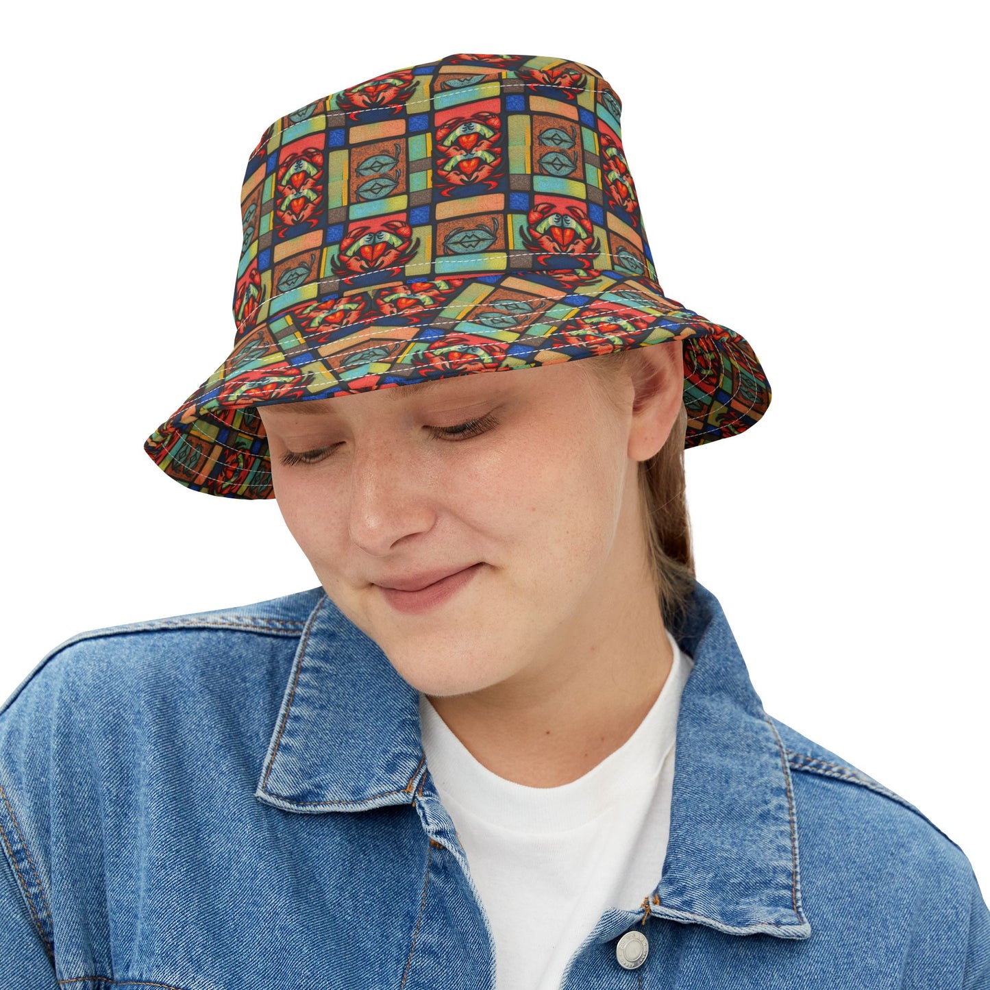 Bucket Hat, (AOP), Cancer, Zodiac, Shape Pattern