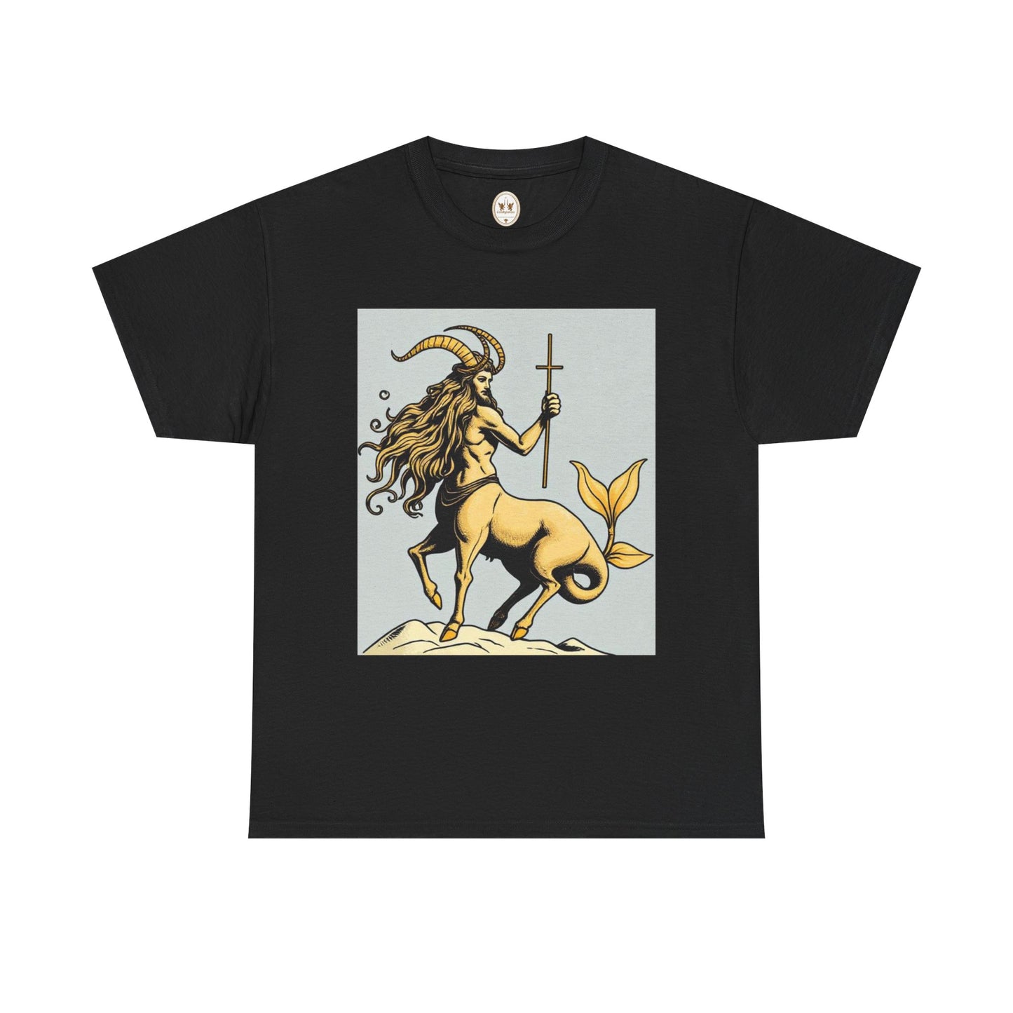 Unisex Heavy Cotton T-Shirt, Capricorn God v3, Zodiac Design