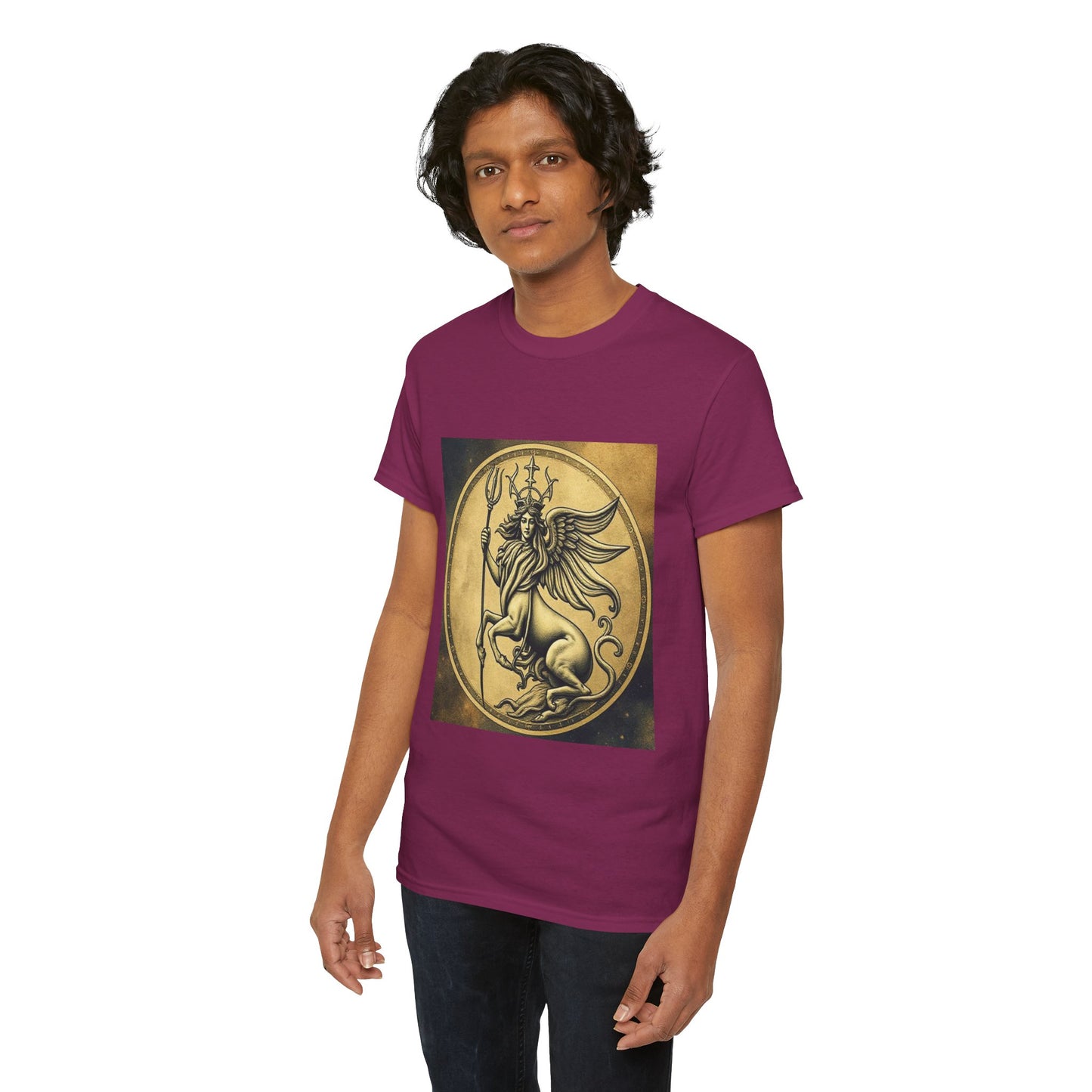 Unisex Heavy Cotton T-Shirt, Angel Animal, Virgo Zodiac Design