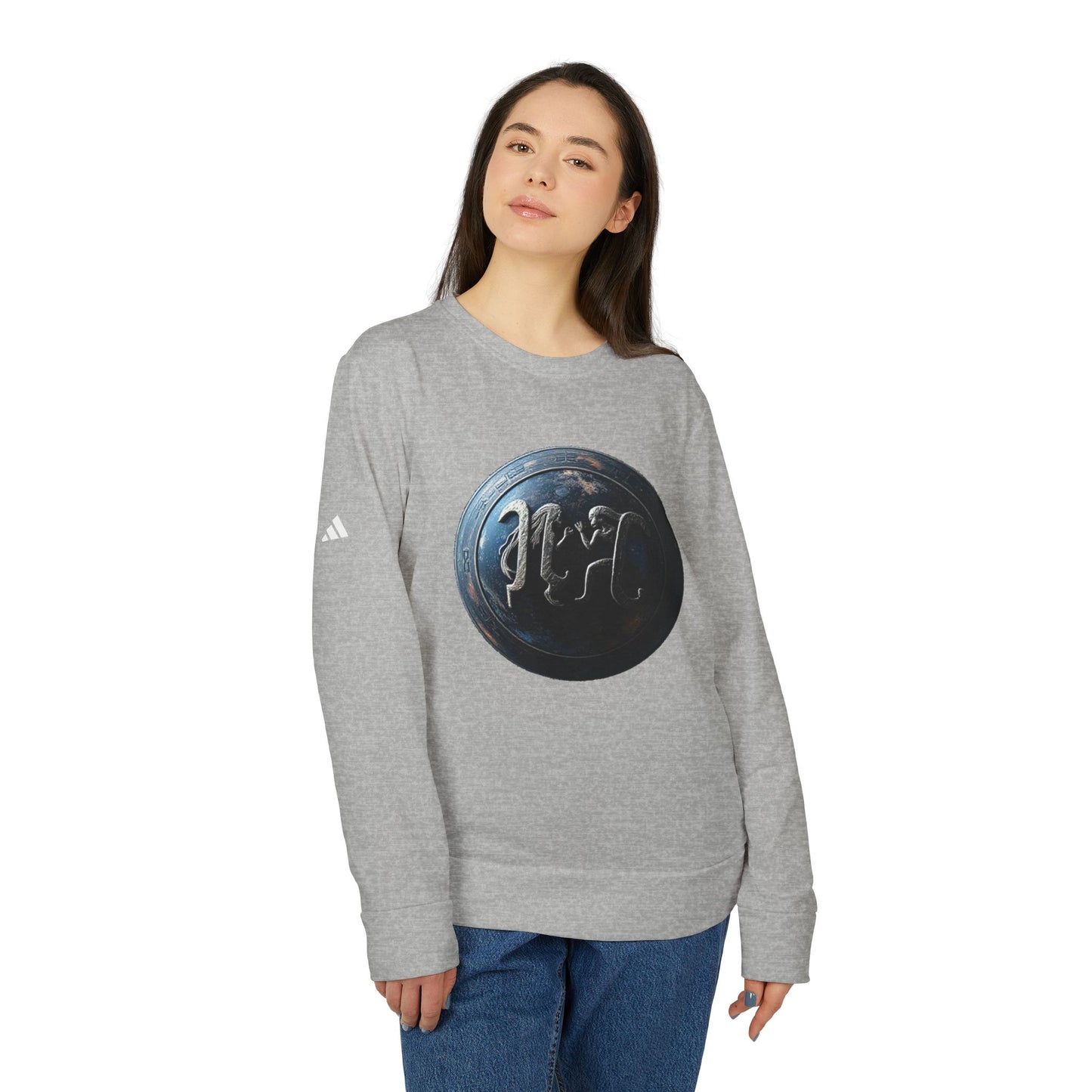 Adidas, Unisex Fleece Crewneck Sweatshirt, Gemini, Space Symbol, Zodiac