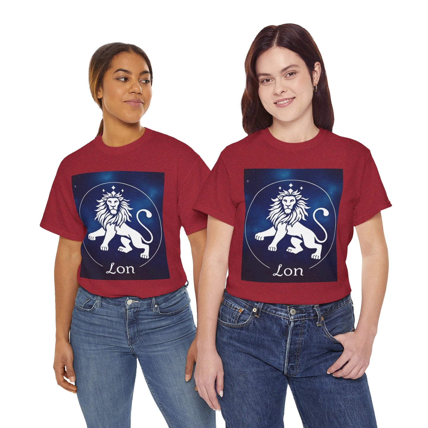 Unisex Heavy Cotton T-Shirt, Space Lion v1, Leo Zodiac Design