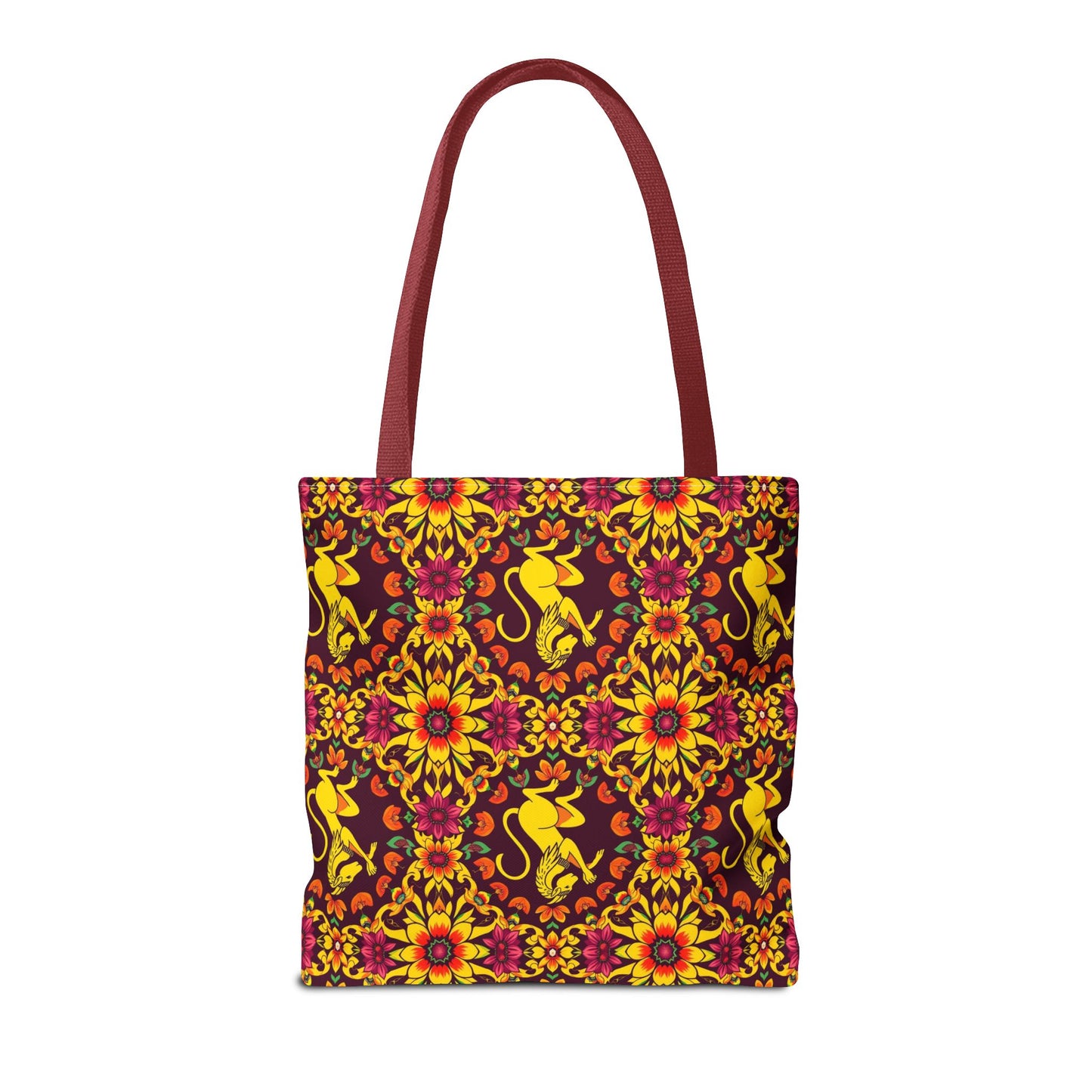 Tote Bag (AOP), Virgo, Zodiac v2, Flower Pattern