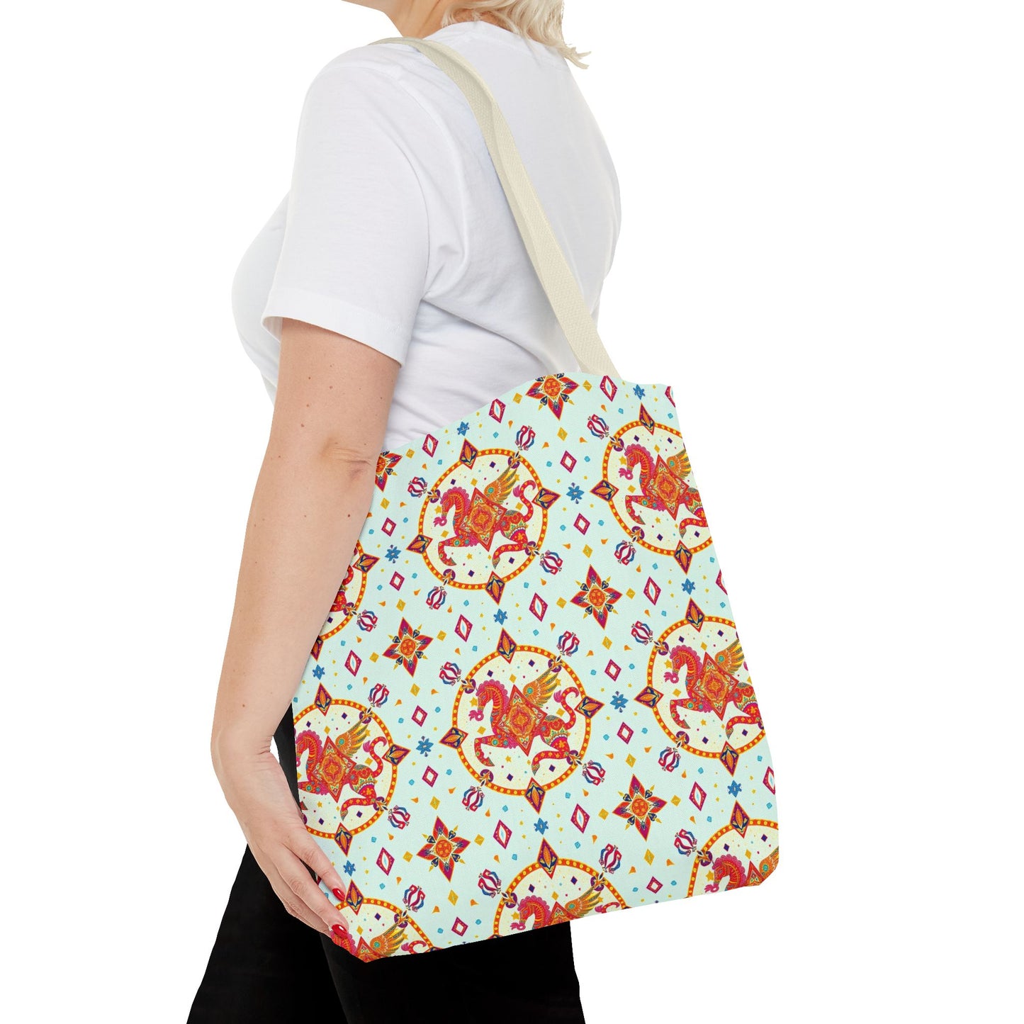Tote Bag (AOP), Aquarius, Zodiac v1, Jewel Pattern