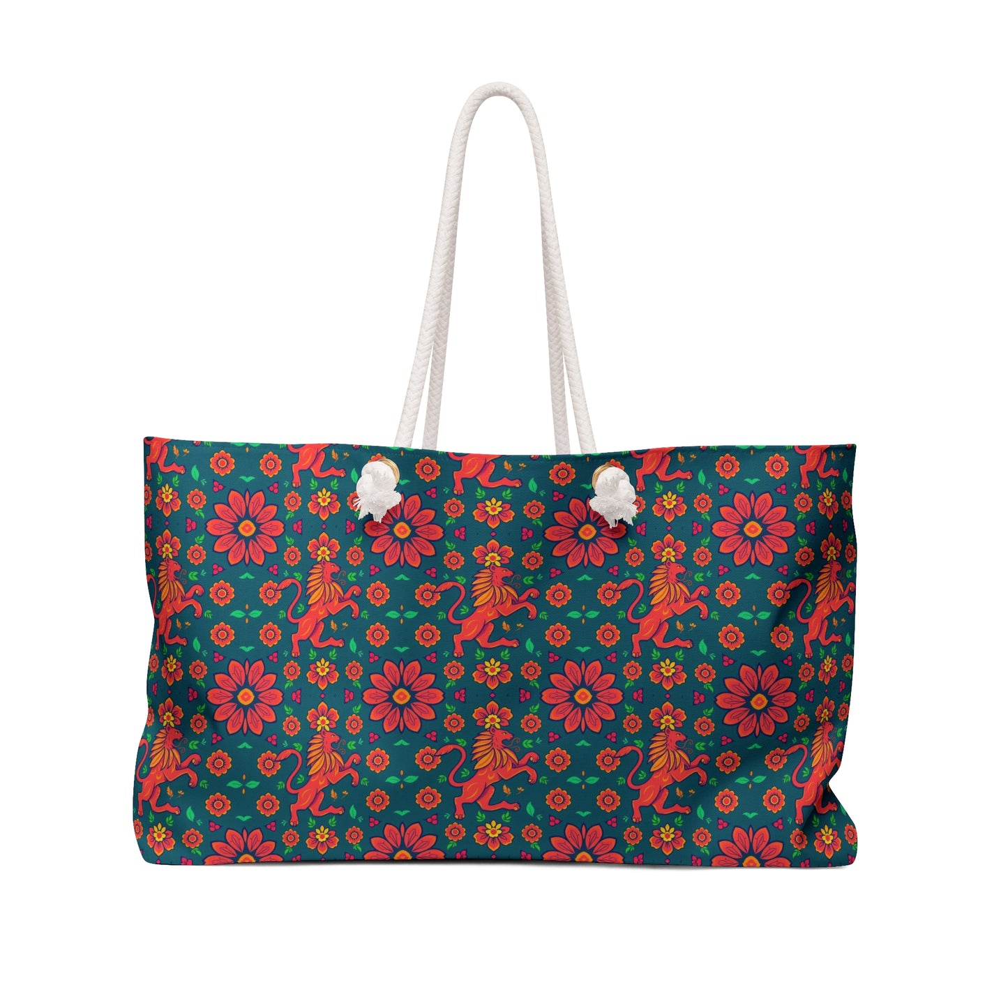 Weekender Bag, Leo, Zodiac v2, Flower Pattern