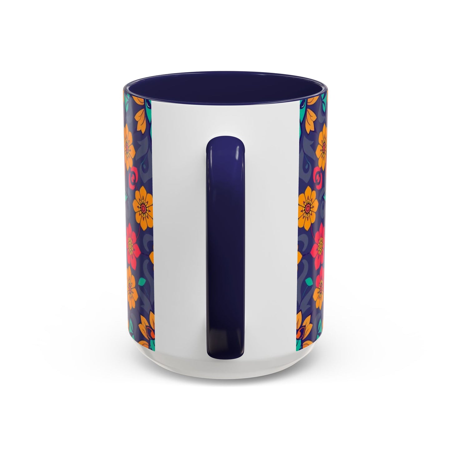 Accent Coffee Mug, Taurus, Zodiac. Flower Pattern, (11, 15oz)