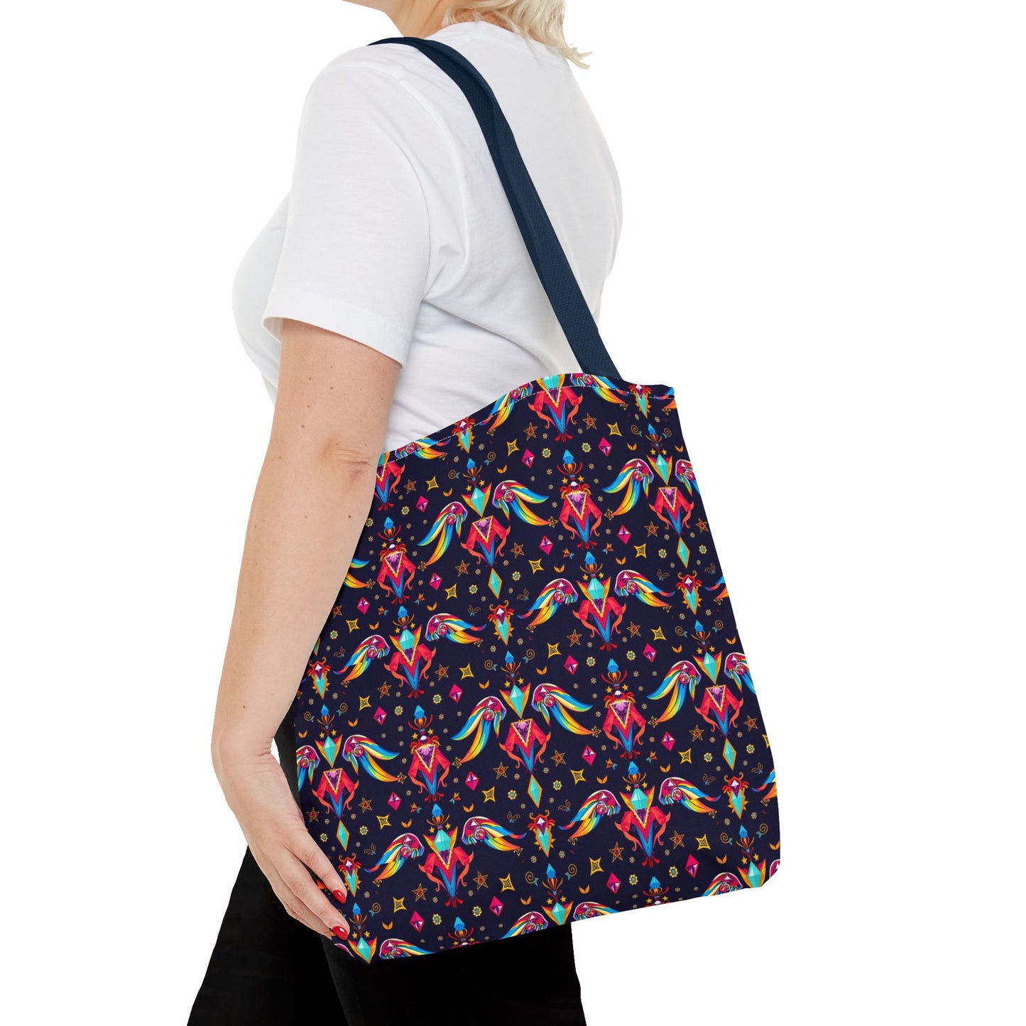 Tote Bag (AOP), Virgo, Zodiac v1, Jewel Pattern