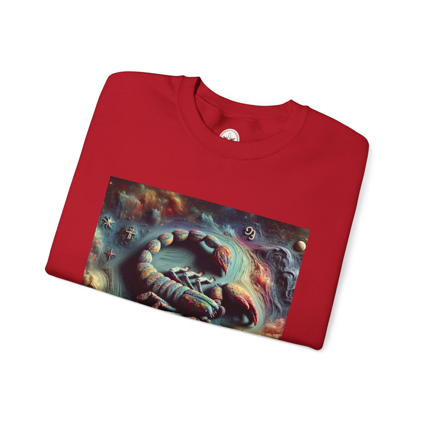 Unisex Heavy Blend™ Crewneck Sweatshirt, Trippy Mist Scorpion, Scorpio Zodiac Design