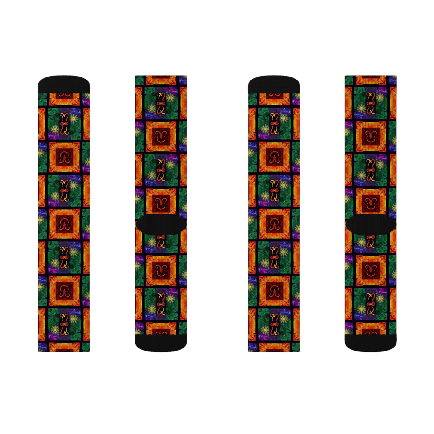 Sublimation Socks, Capricorn, Zodiac v1, Shapes Pattern