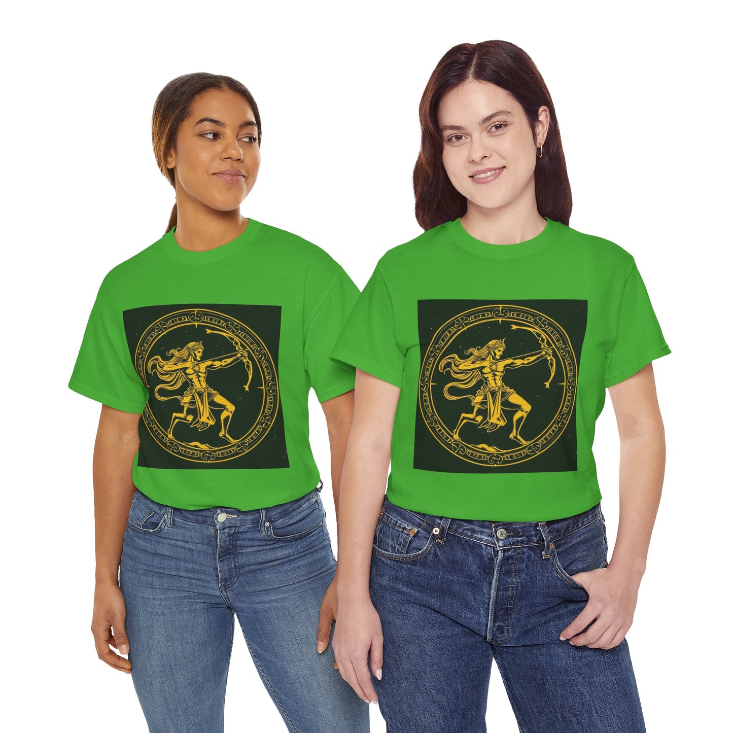 Unisex Heavy Cotton T-Shirt, Mythical Faun/Satyr, Sagittarius Zodiac Design