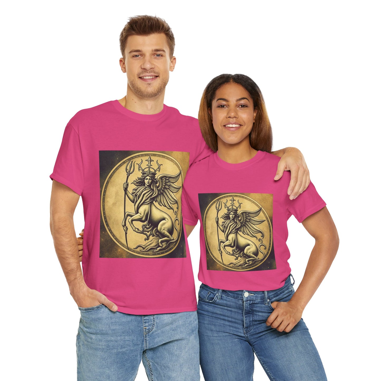 Unisex Heavy Cotton T-Shirt, Animal Angel v1, Virgo Zodiac Design