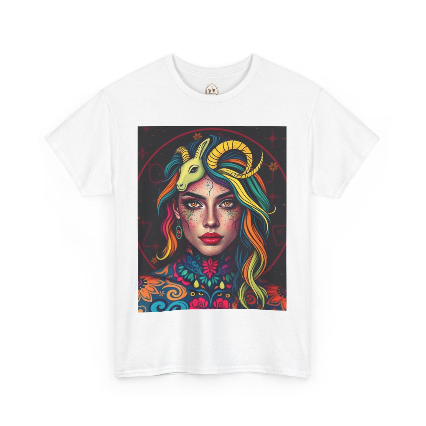 Unisex Heavy Cotton T-Shirt, Capricorn, Zodiac v2, Sexy Art