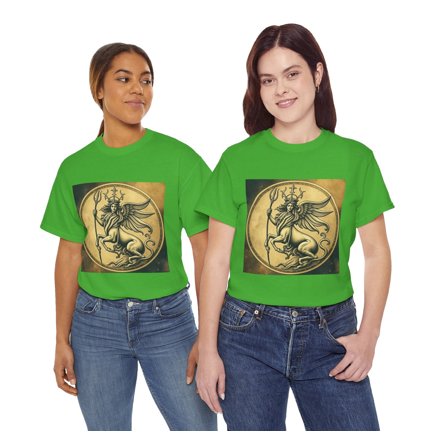 Unisex Heavy Cotton T-Shirt, Angel Animal, Virgo Zodiac Design
