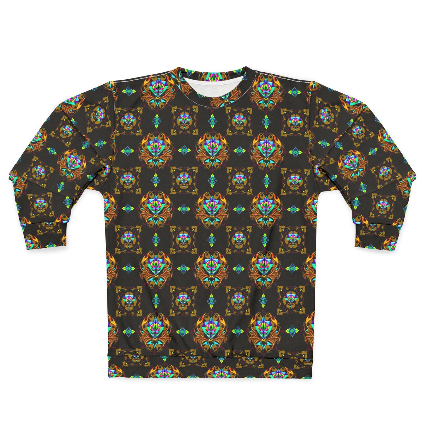 Unisex Sweatshirt (AOP), Scorpio, Zodiac v4, Jewel Pattern