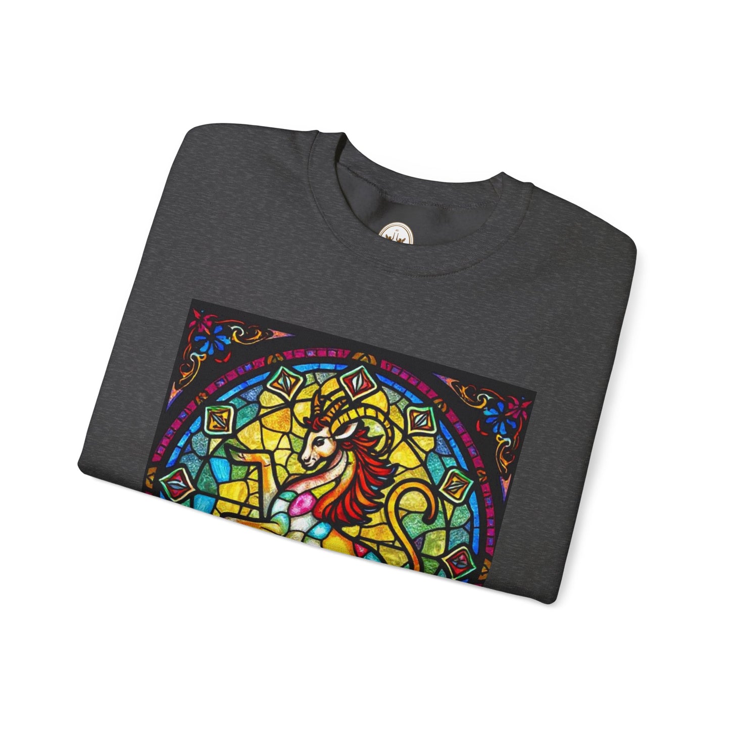 Unisex Heavy Blend™ Crewneck Sweatshirt, Glass, Capricorn Zodiac Design