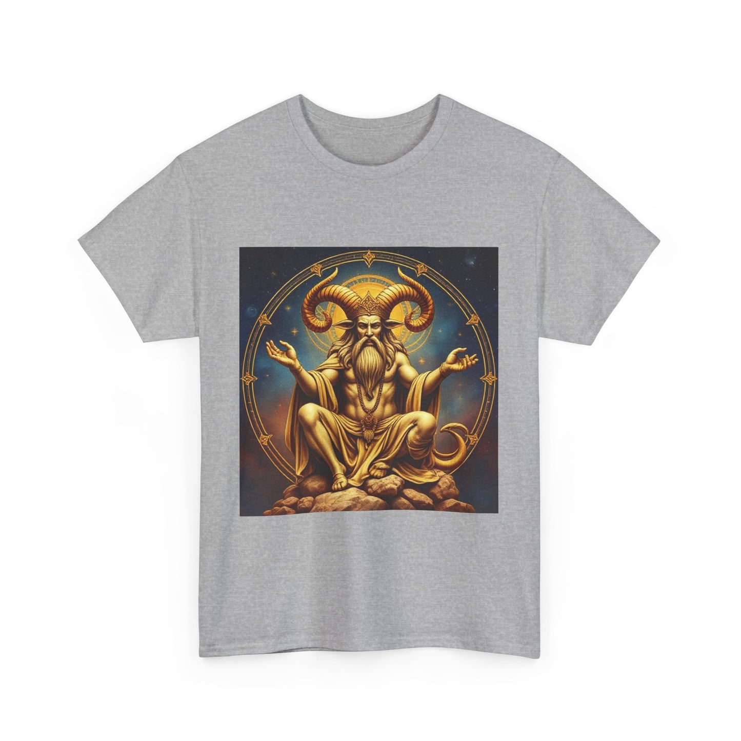 Unisex Heavy Cotton T-Shirt, On The Throne, Taurus Zodiac Design