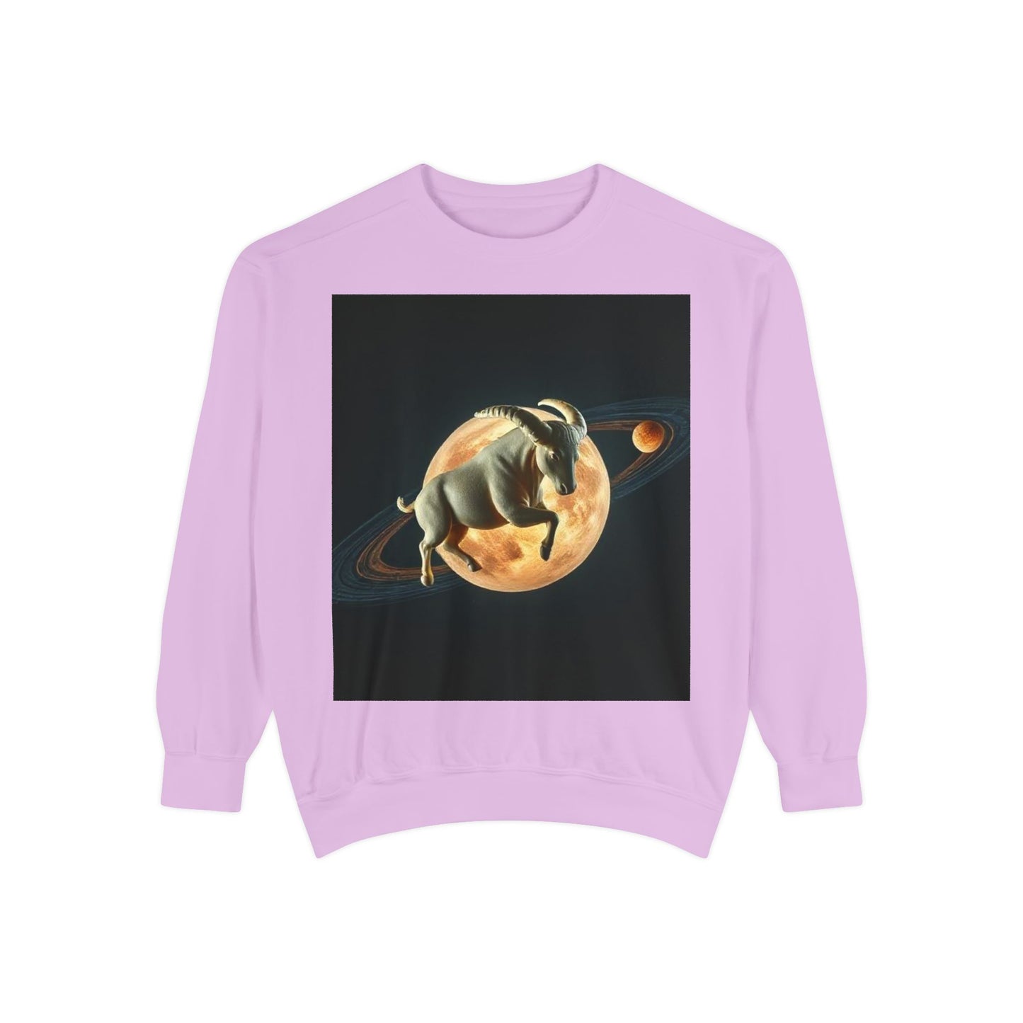 Garment-Dyed Sweatshirt, Unisex, Space Animal Design v1, Taurus