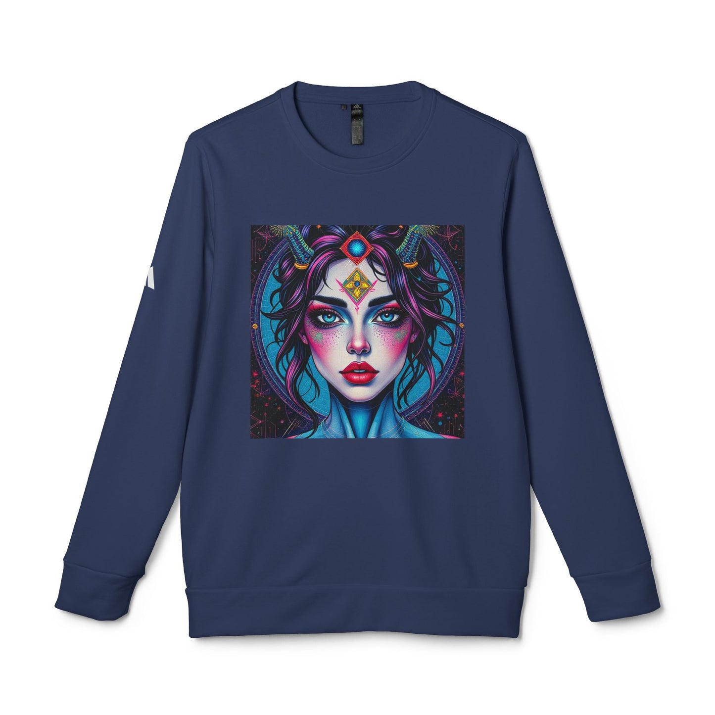 Adidas, Unisex Fleece Crewneck Sweatshirt, Aquarius, Pop Art, Zodiac