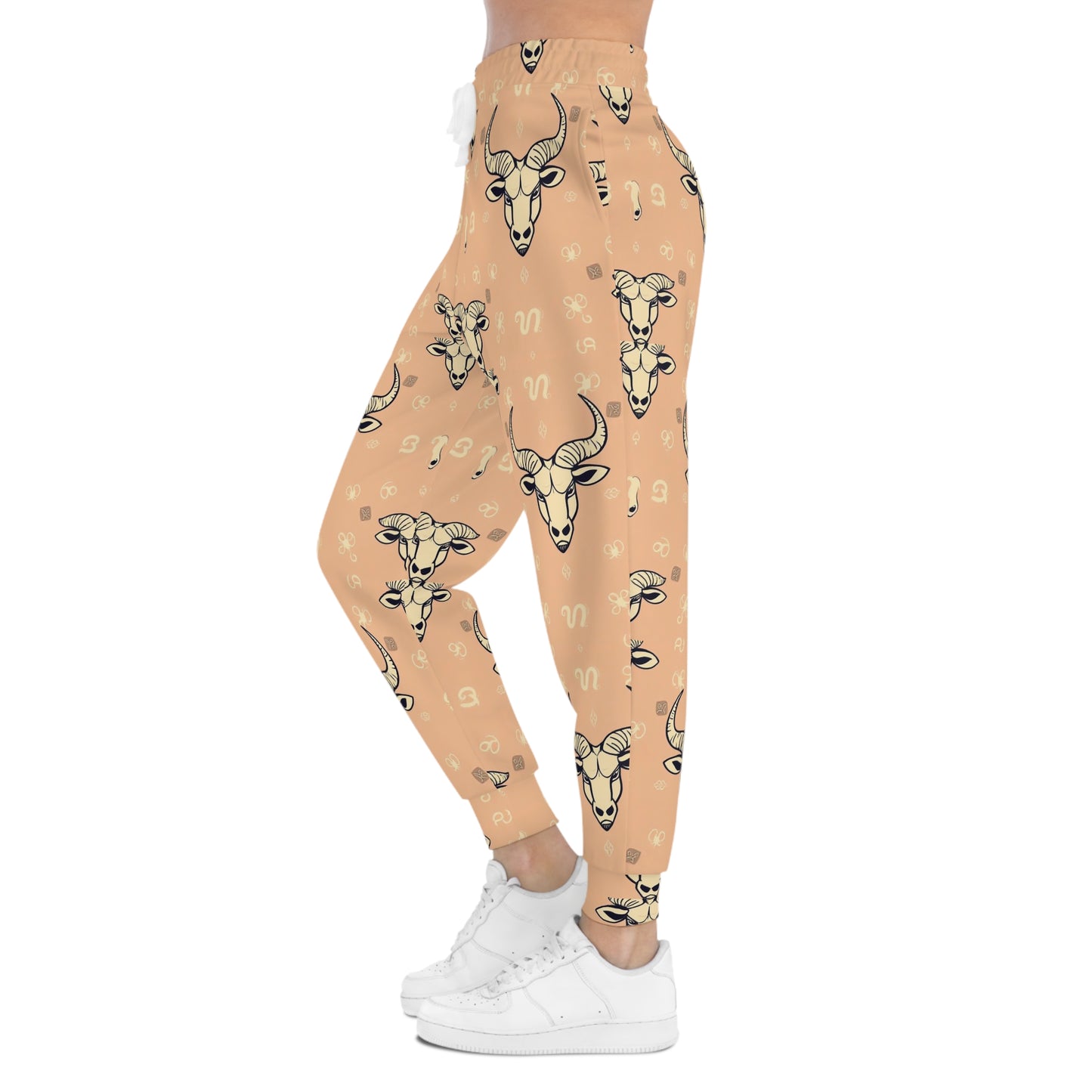 Athletic Joggers, Zodiac Design, Pattern, Taurus, AOP