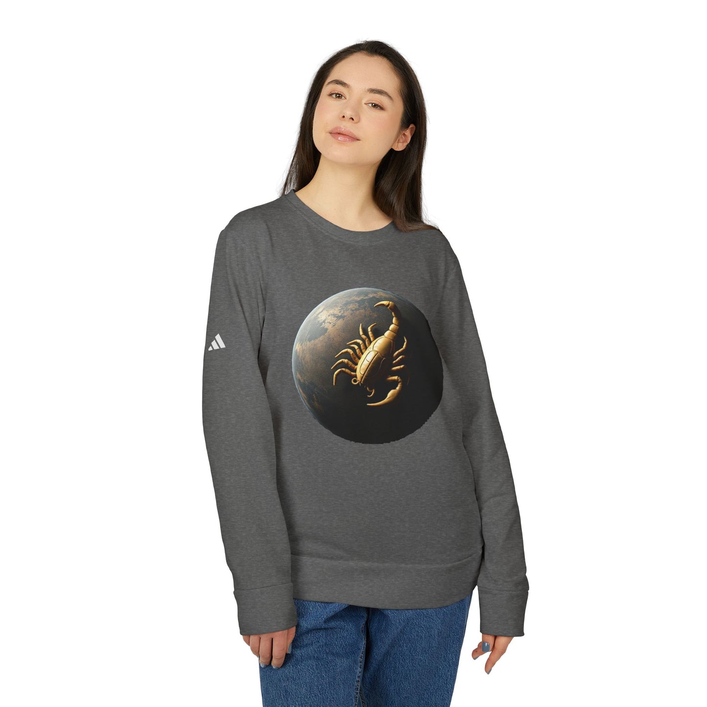 Adidas, Unisex Fleece Crewneck Sweatshirt, Scorpio, Planet Animal, Zodiac