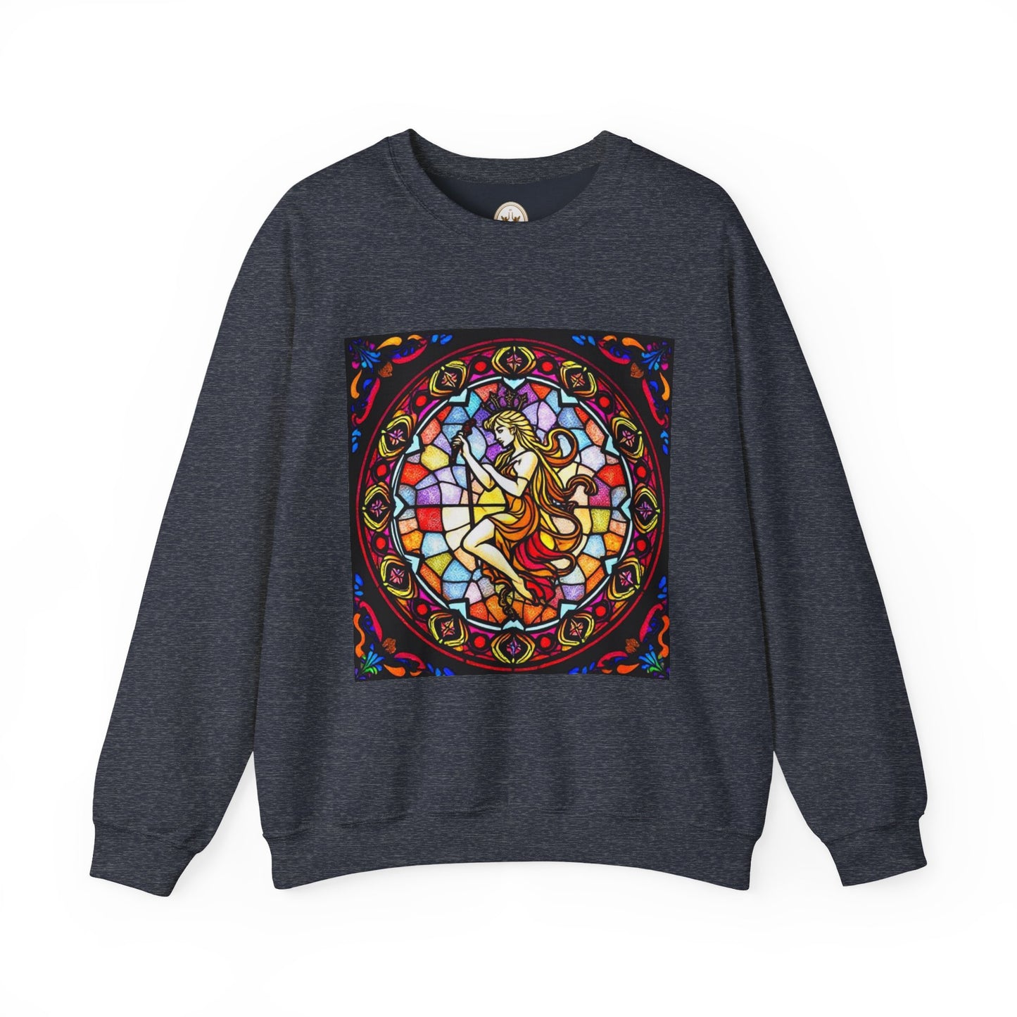 Unisex Heavy Blend™ Crewneck Sweatshirt, Glass, Virgo Zodiac Design