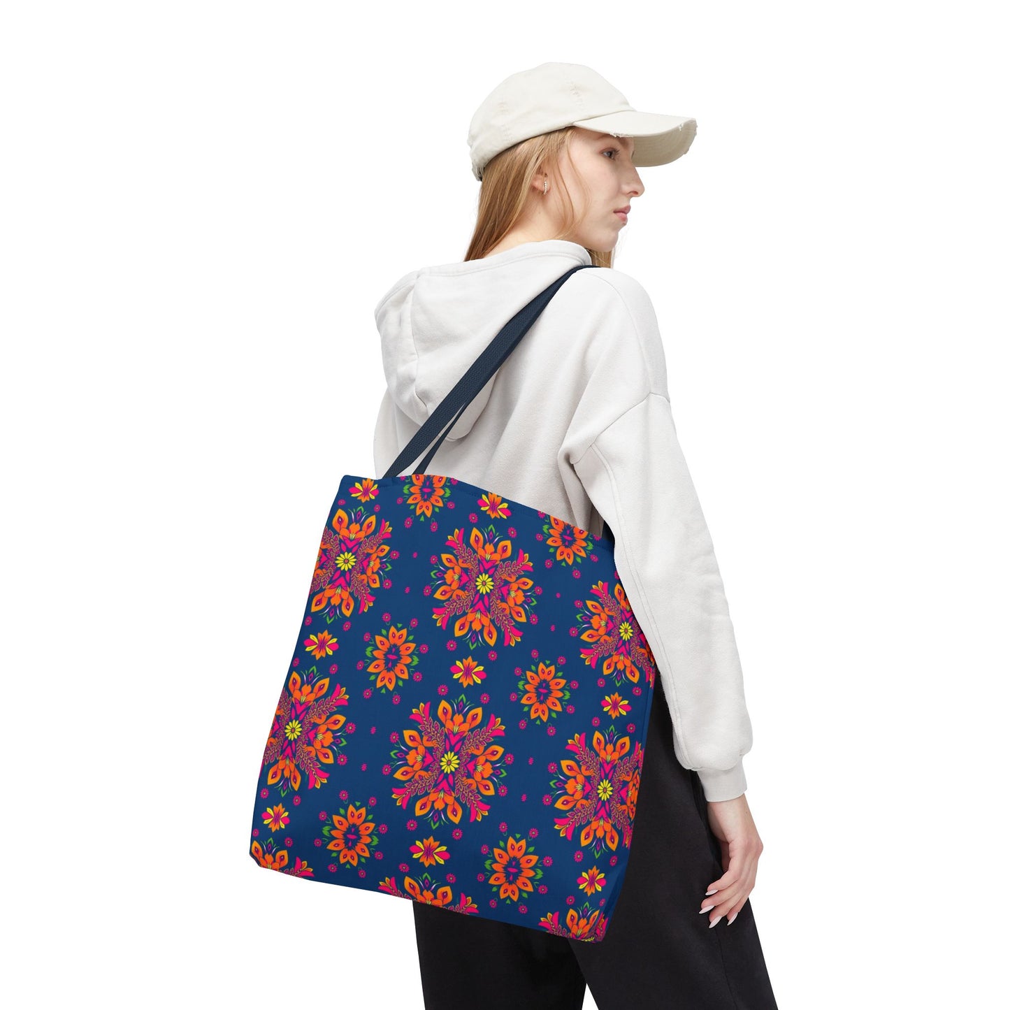 Tote Bag (AOP), Gemini, Zodiac v2, Flower Pattern