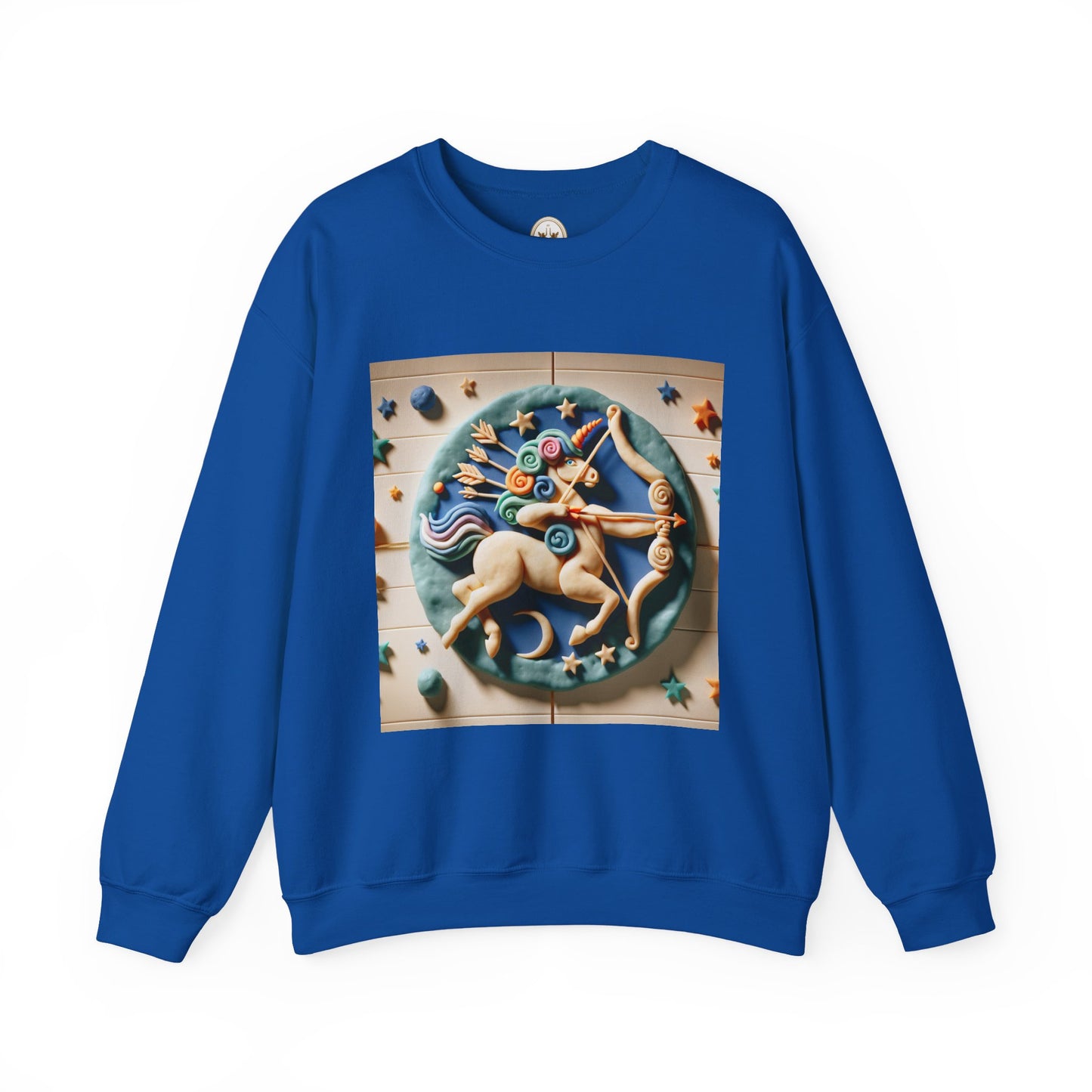 Unisex Heavy Blend™ Crewneck Sweatshirt, Colorful Horse, Sagittarius Zodiac Design
