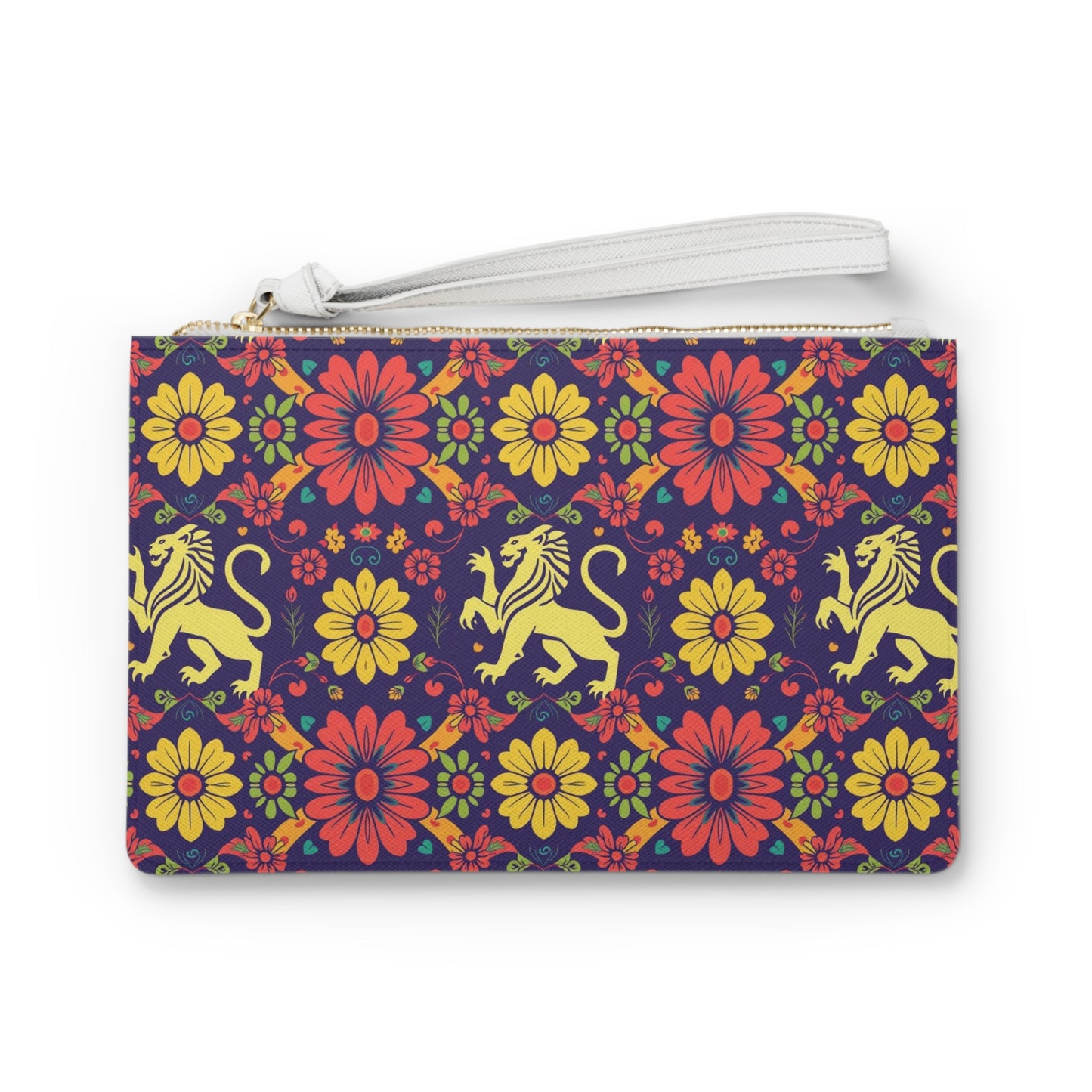 Clutch Bag, Leo, Zodiac v1, Flower Pattern