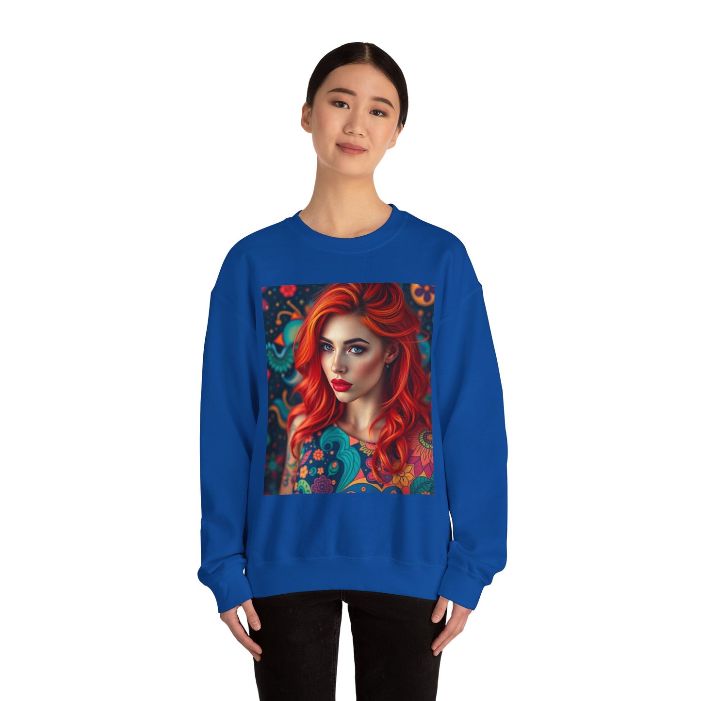 Unisex Heavy Blend™ Crewneck Sweatshirt, Aquarius, Zodiac v1, Sexy Pattern