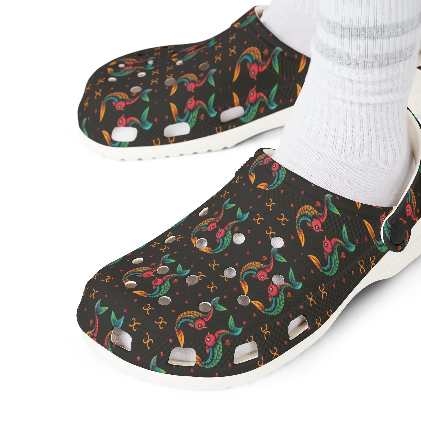 EVA Foam Rubber Shoes, (AOP), Pisces, Zodiac v3, Pattern