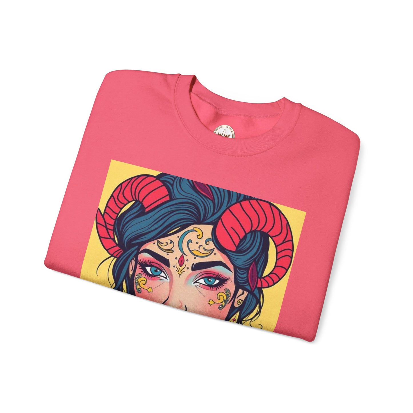 Unisex Heavy Blend™ Crewneck Sweatshirt, Aries, Zodiac v2, Sexy Pattern