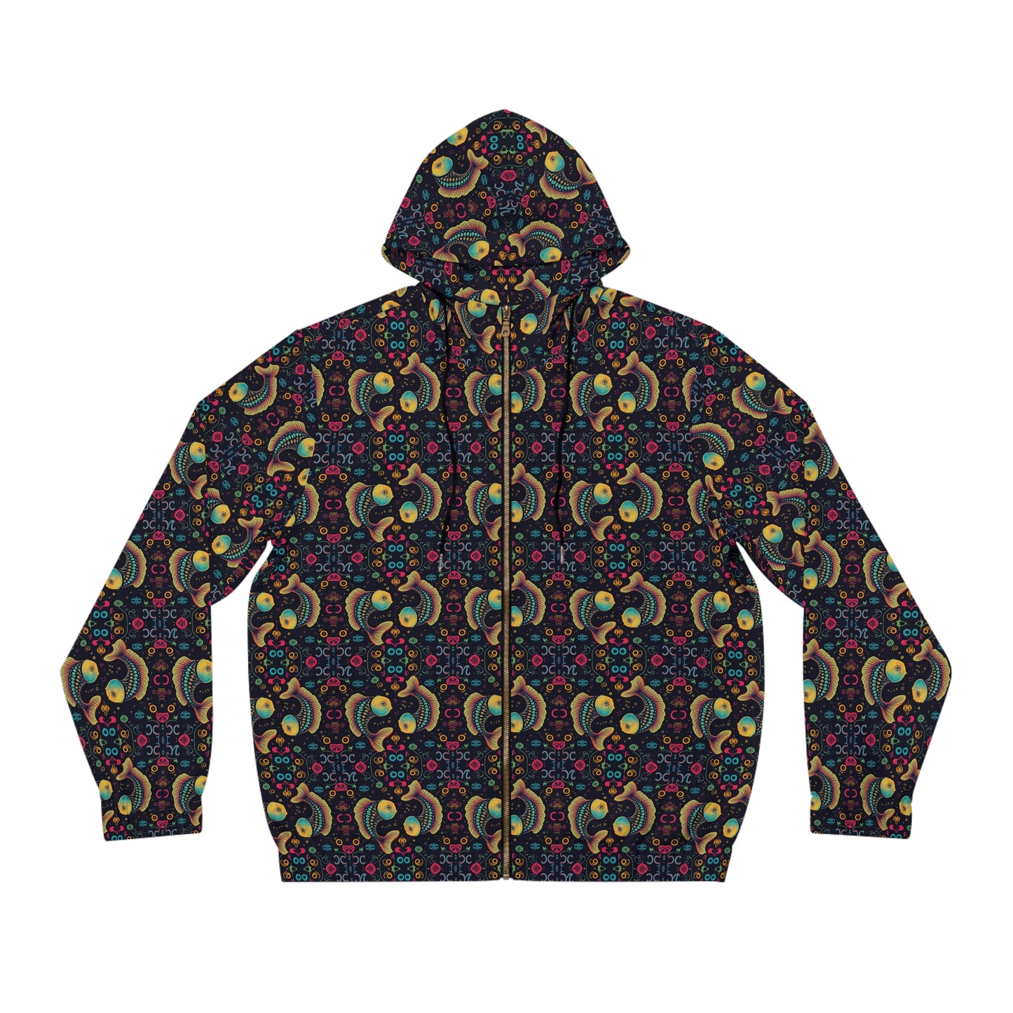 Full-Zip Hoodie (AOP), Pisces, Zodiac v3, Pattern