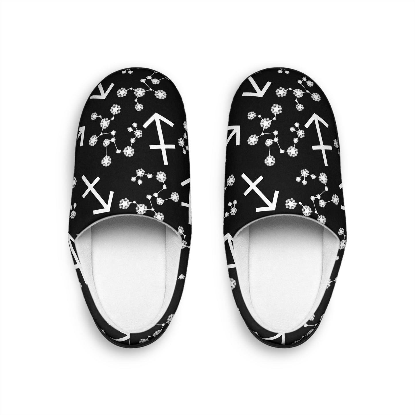 Women's Indoor Slippers, Sagittarius Zodiac Sign, 100% polyester, Outer-layer and lining