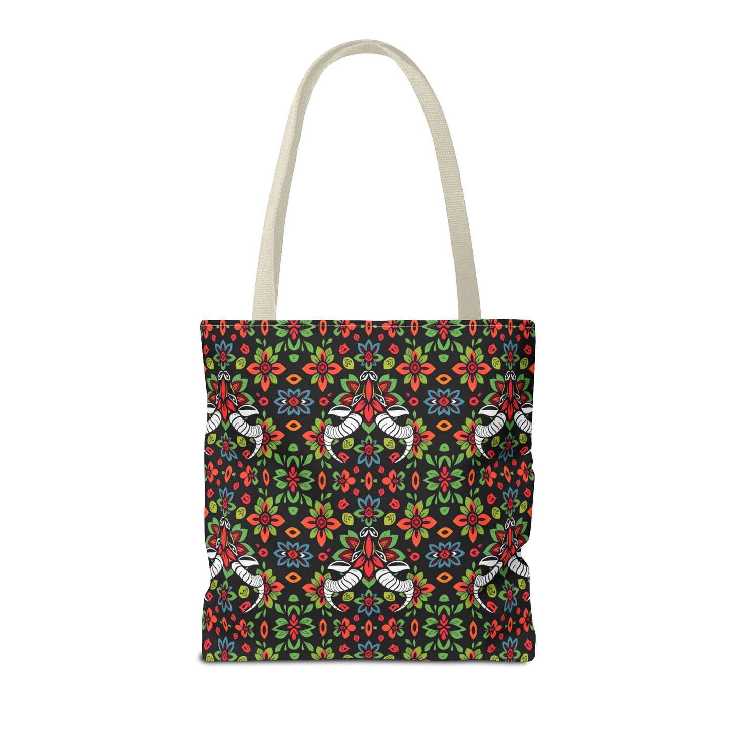 Tote Bag (AOP), Taurus, Zodiac v1, Flower Pattern