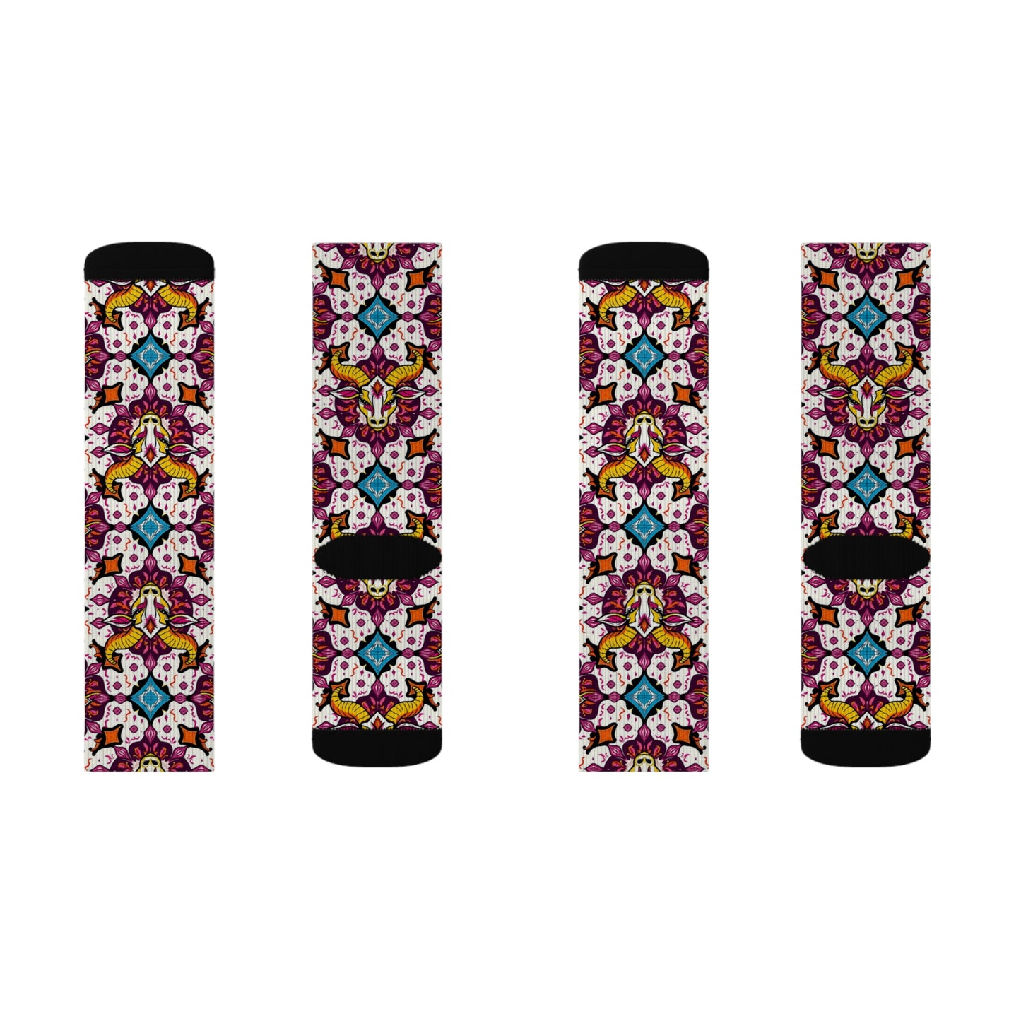 Sublimation Socks, Taurus, Zodiac v3, Jewel Pattern