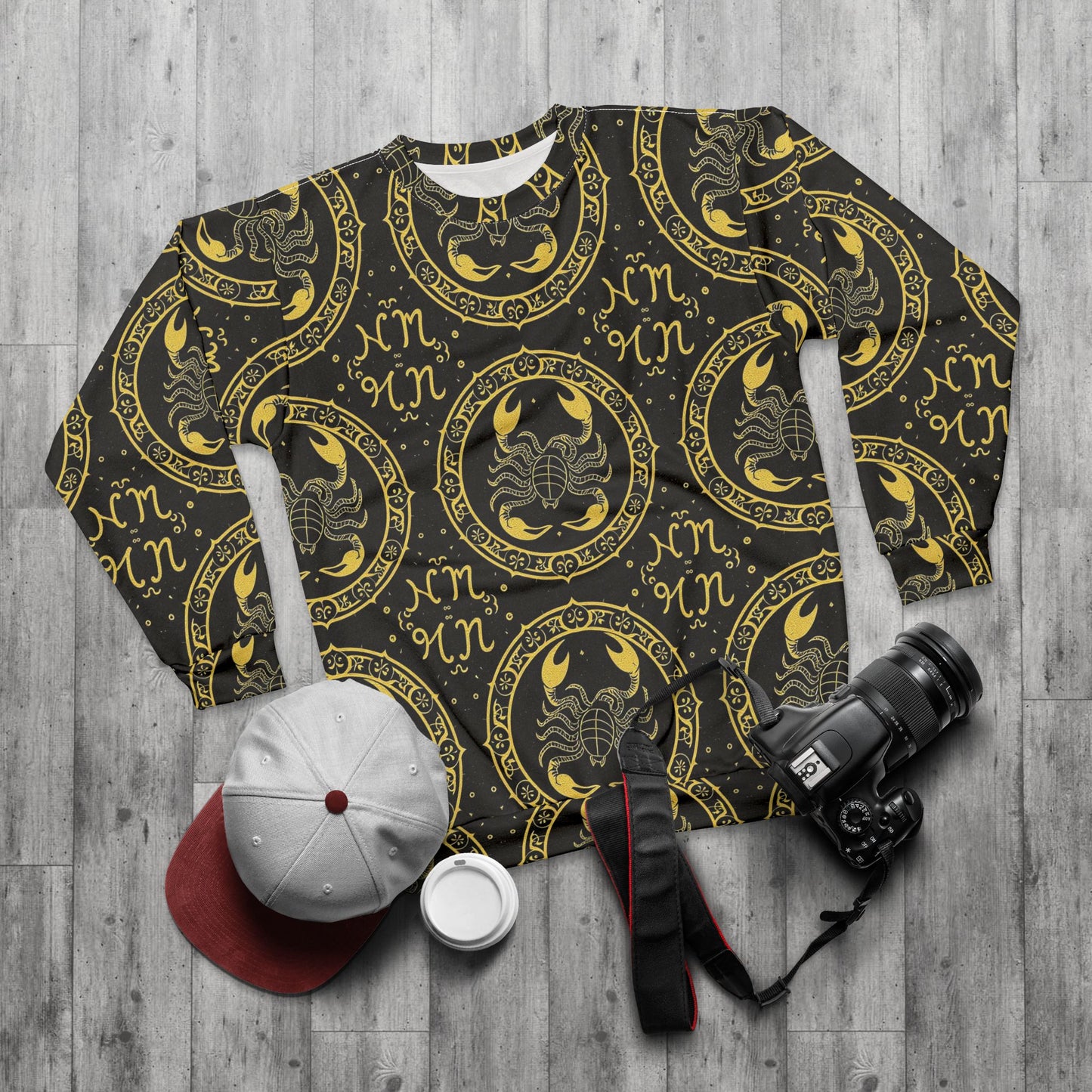 Unisex Sweatshirt, Zodiac Design, Pattern v1, Scorpio, AOP