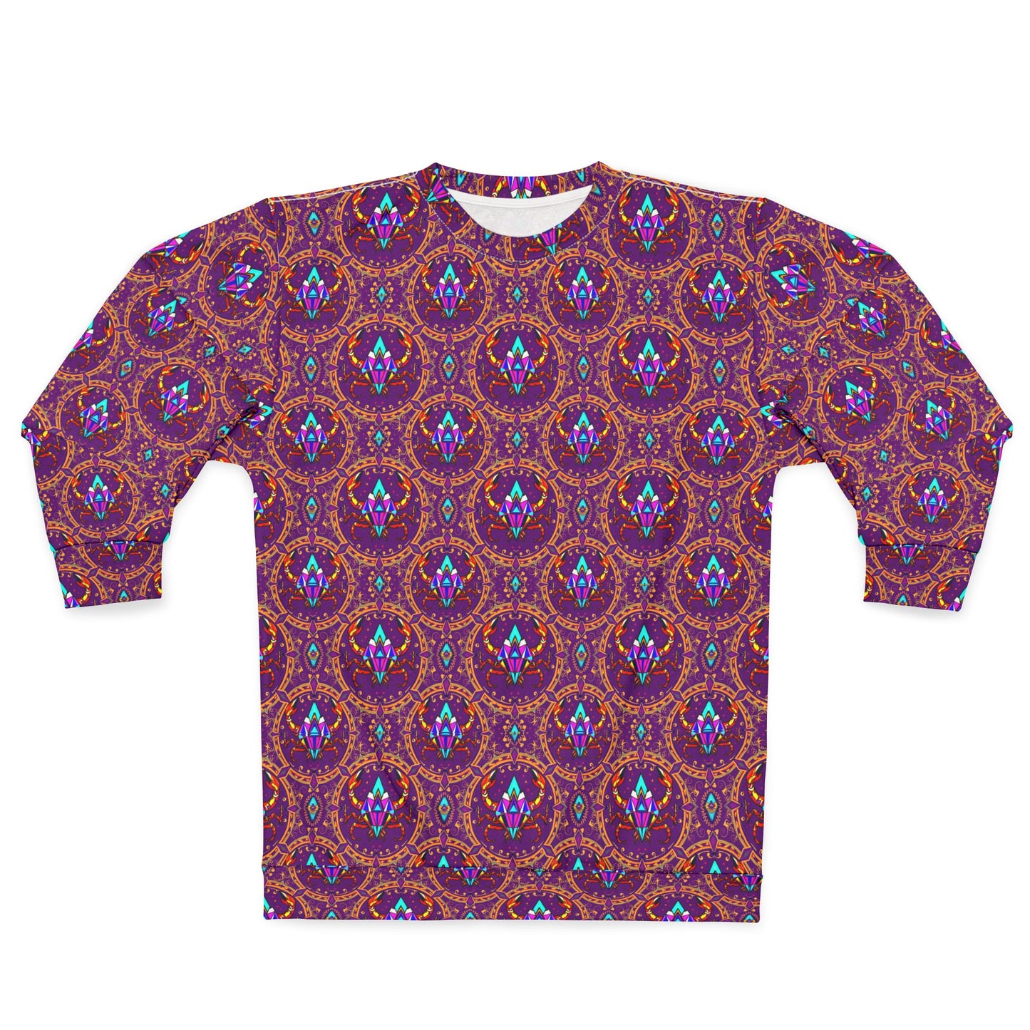 Unisex Sweatshirt (AOP), Scorpio, Zodiac v3, Jewel Pattern