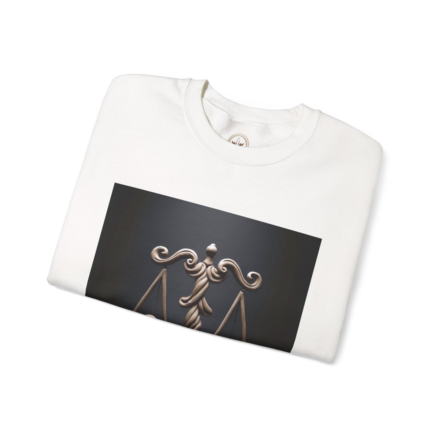Unisex Heavy Blend™ Crewneck Sweatshirt, Brown Scale, Libra Zodiac Design
