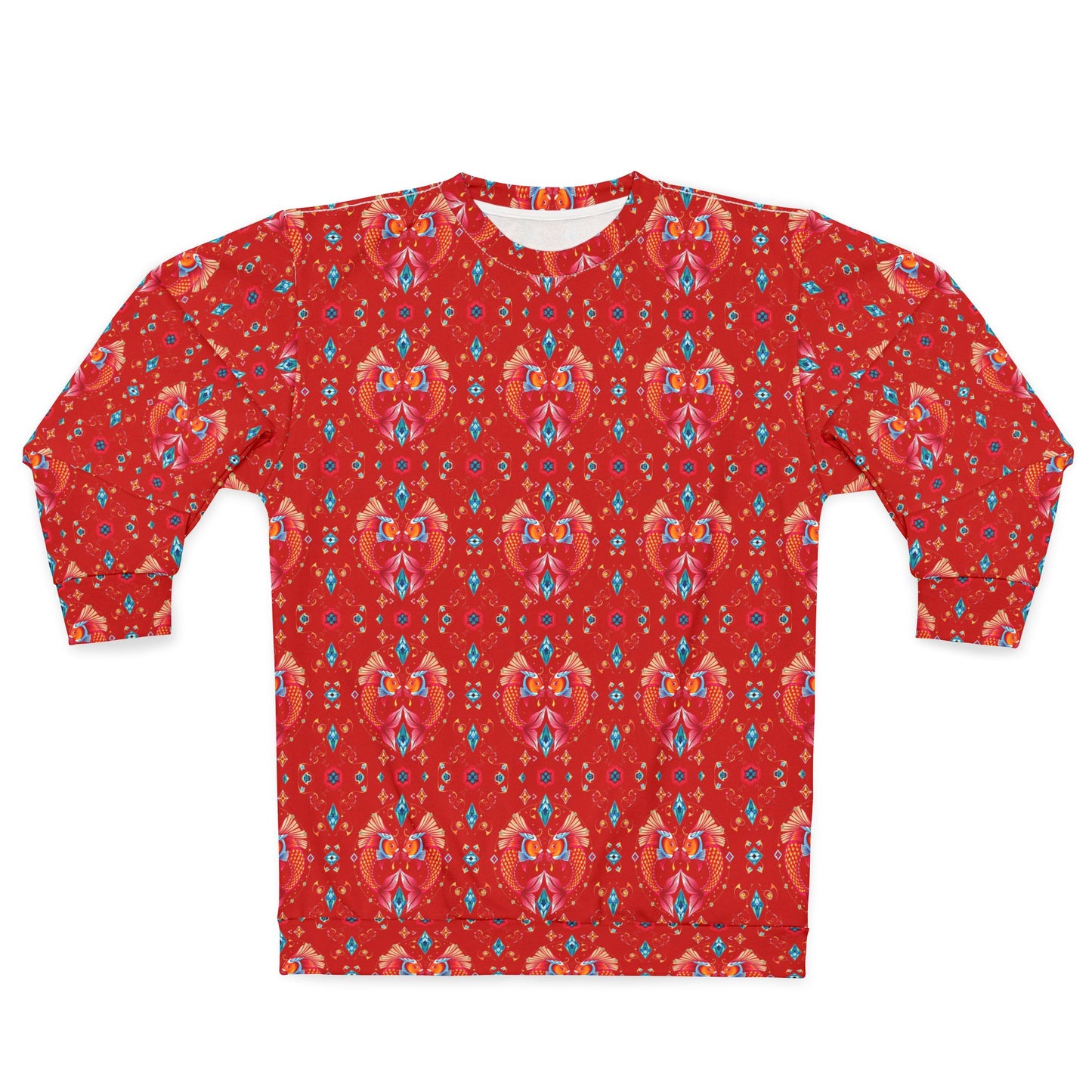 Unisex Sweatshirt (AOP), Pisces, Zodiac, Jewel Pattern