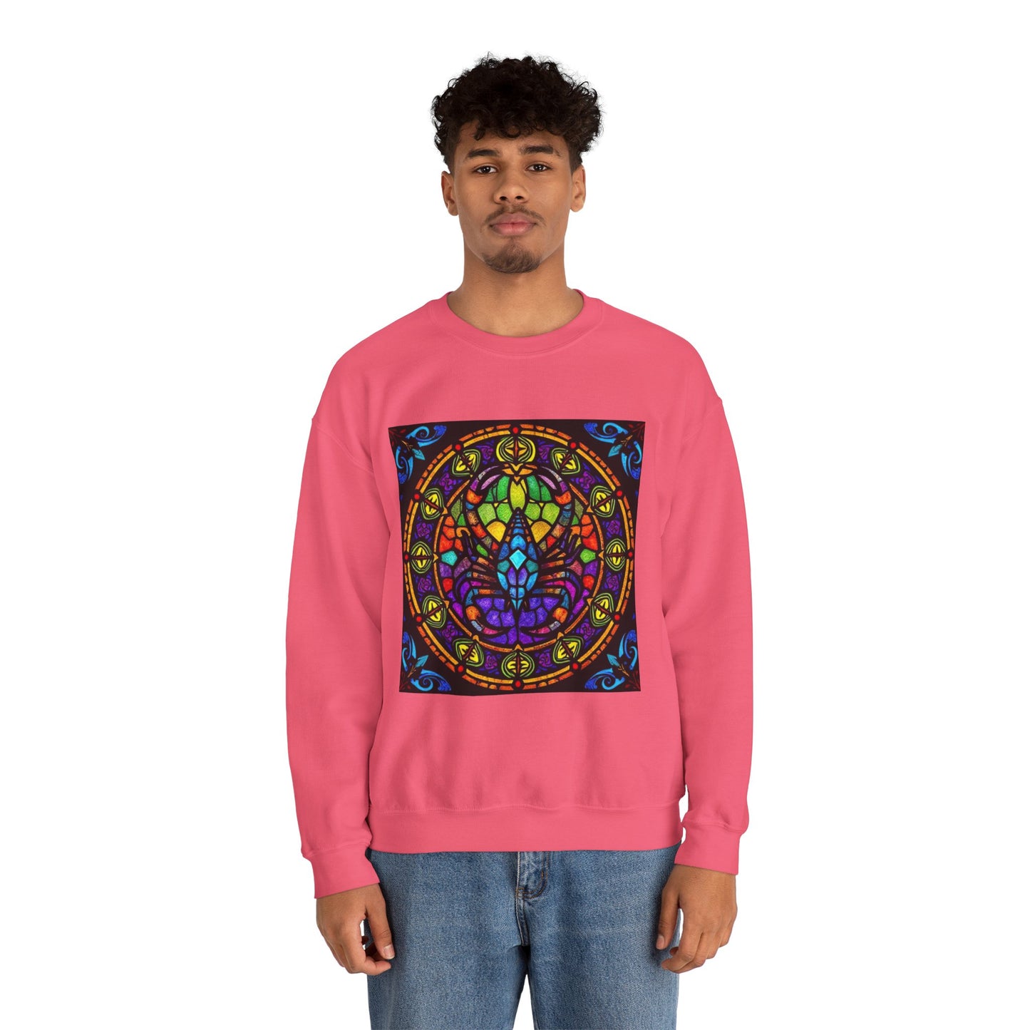 Unisex Heavy Blend™ Crewneck Sweatshirt, Glass 1, Scorpio Zodiac Design