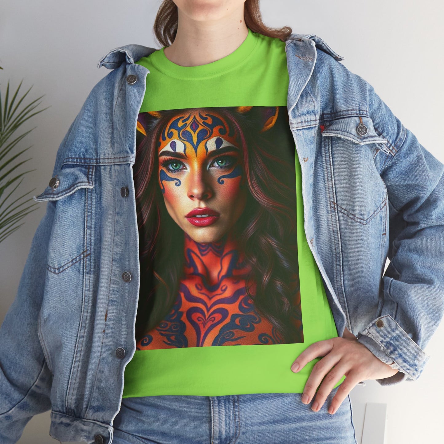 Unisex Heavy Cotton T-Shirt, Leo, Zodiac, Sexy Art