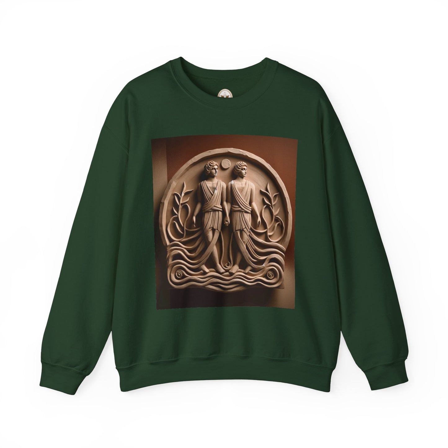 Unisex Heavy Blend™ Crewneck Sweatshirt, Stone Twins, Gemini Zodiac Design
