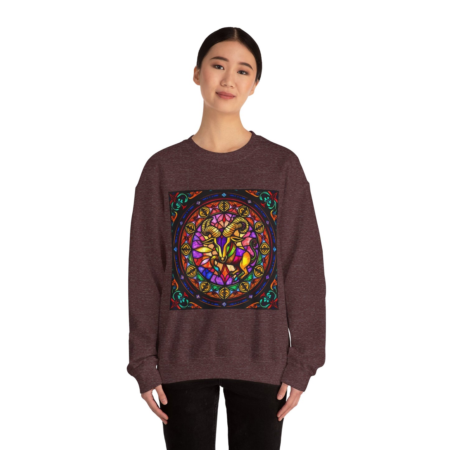 Unisex Heavy Blend™ Crewneck Sweatshirt, Glass 1, Taurus Zodiac Design