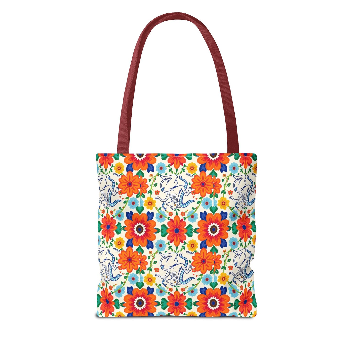 Tote Bag (AOP), Virgo, Zodiac v1, Flower Pattern